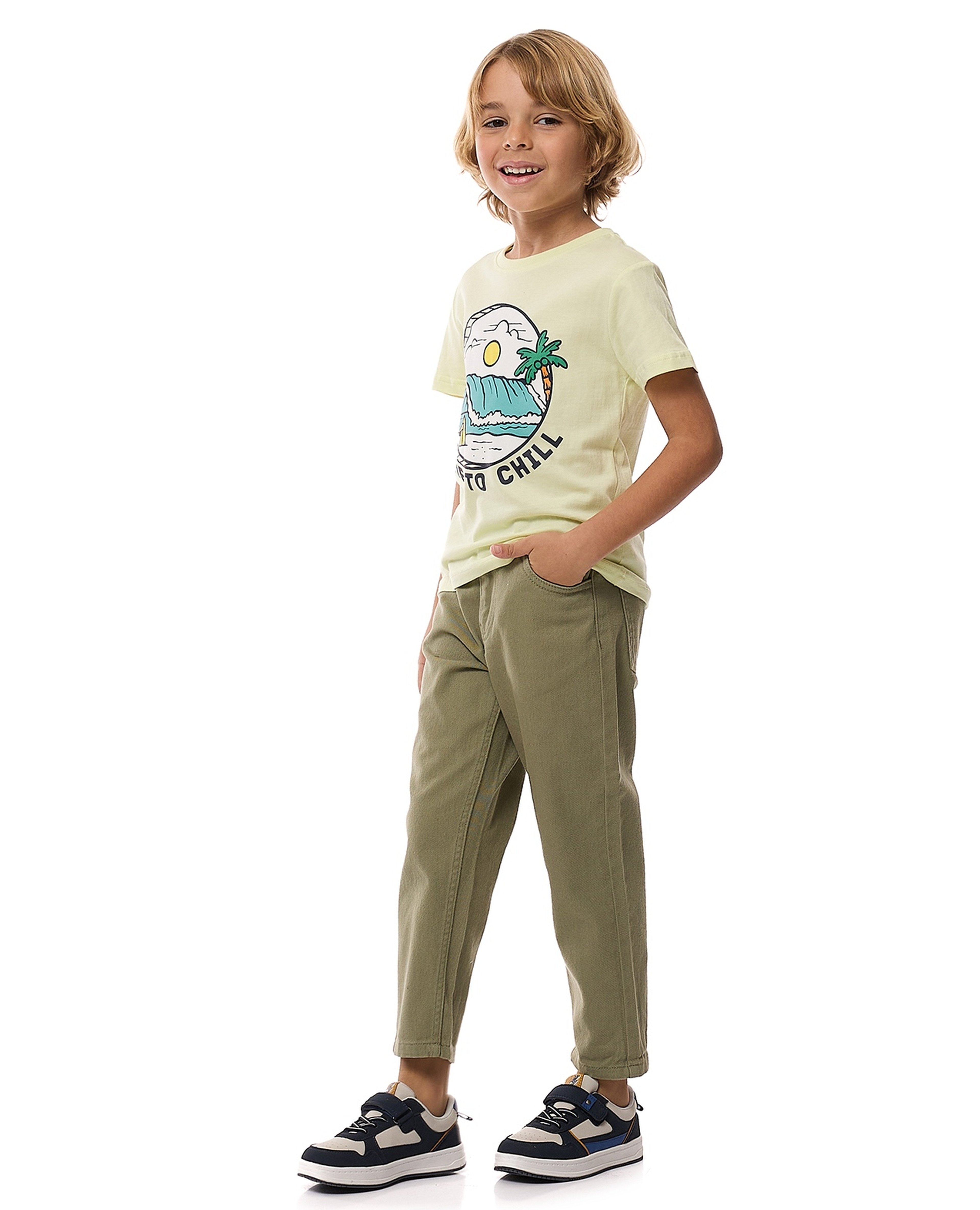 Soli Tapered Fit Pants with Button Closure