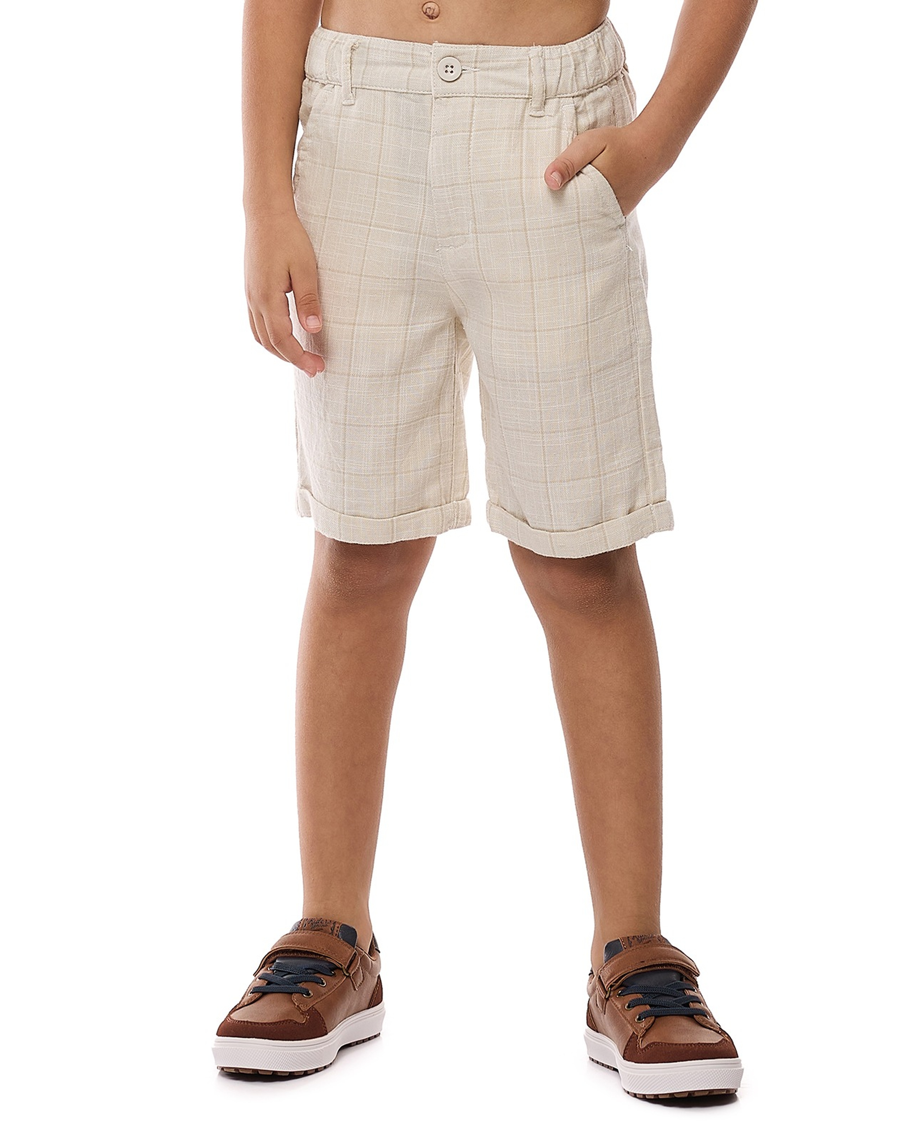Woven Shorts with Button Closure