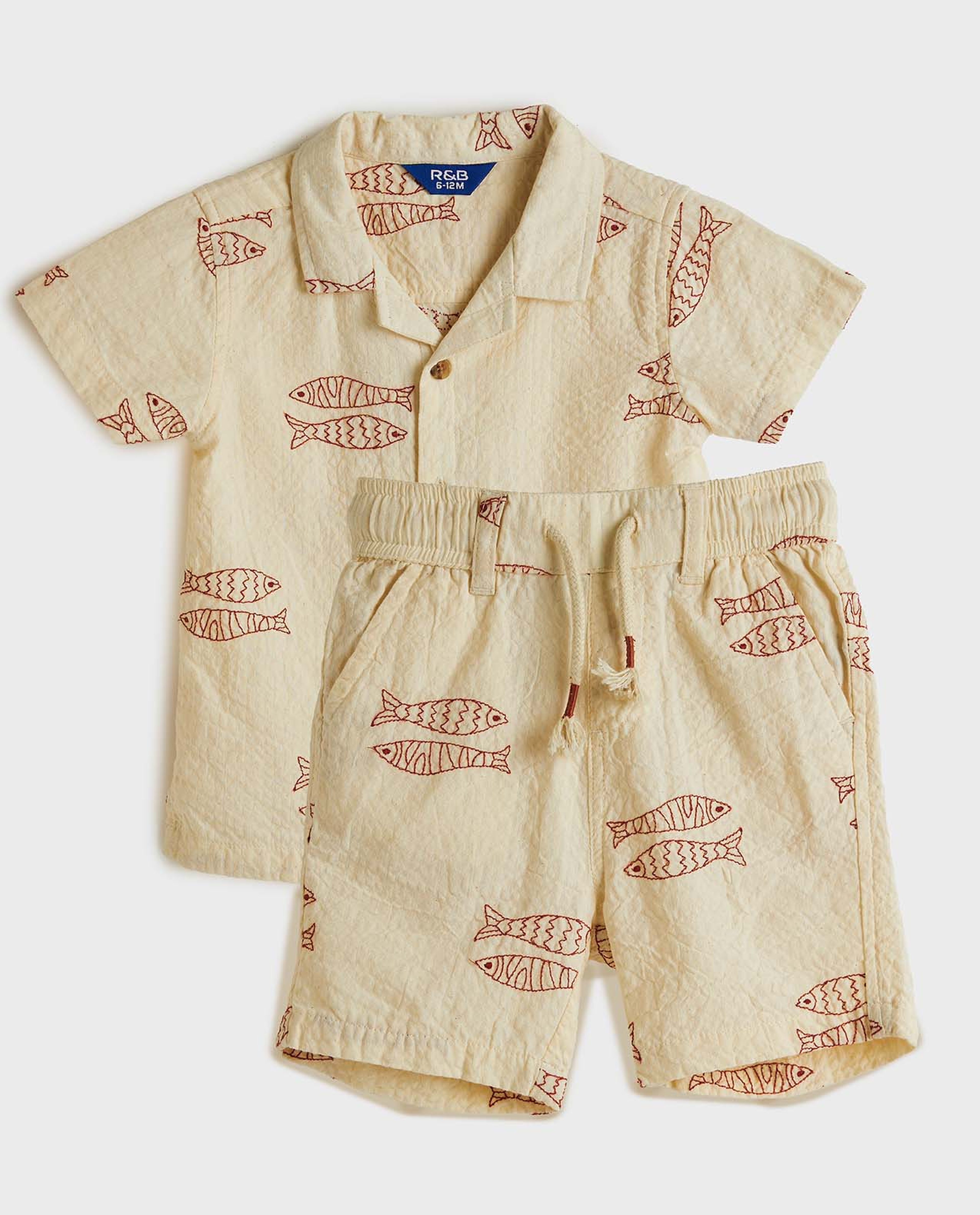 Printed Shirt and Shorts Set