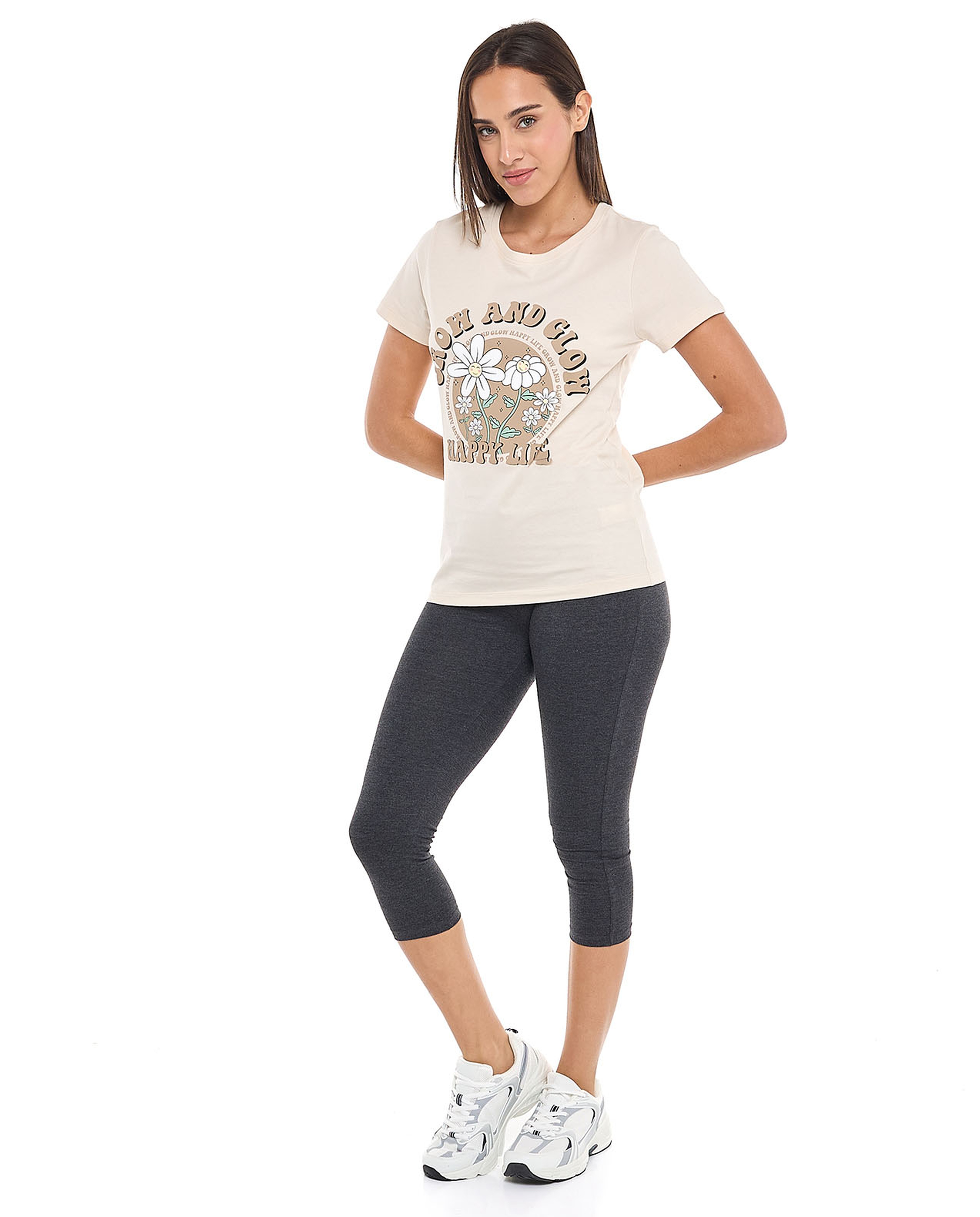 Printed T-Shirt with Crew Neck and Short Sleeves