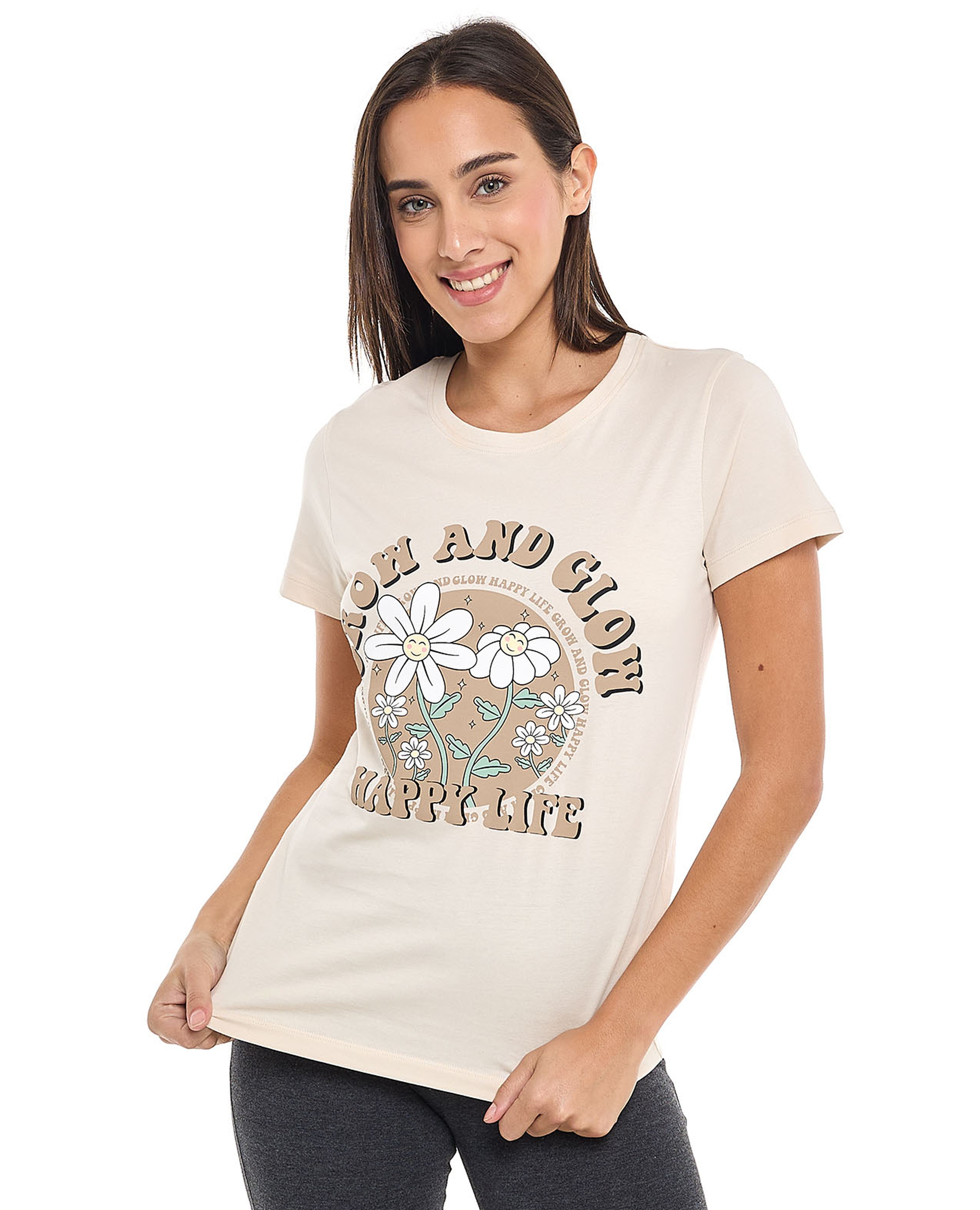 Printed T-Shirt with Crew Neck and Short Sleeves