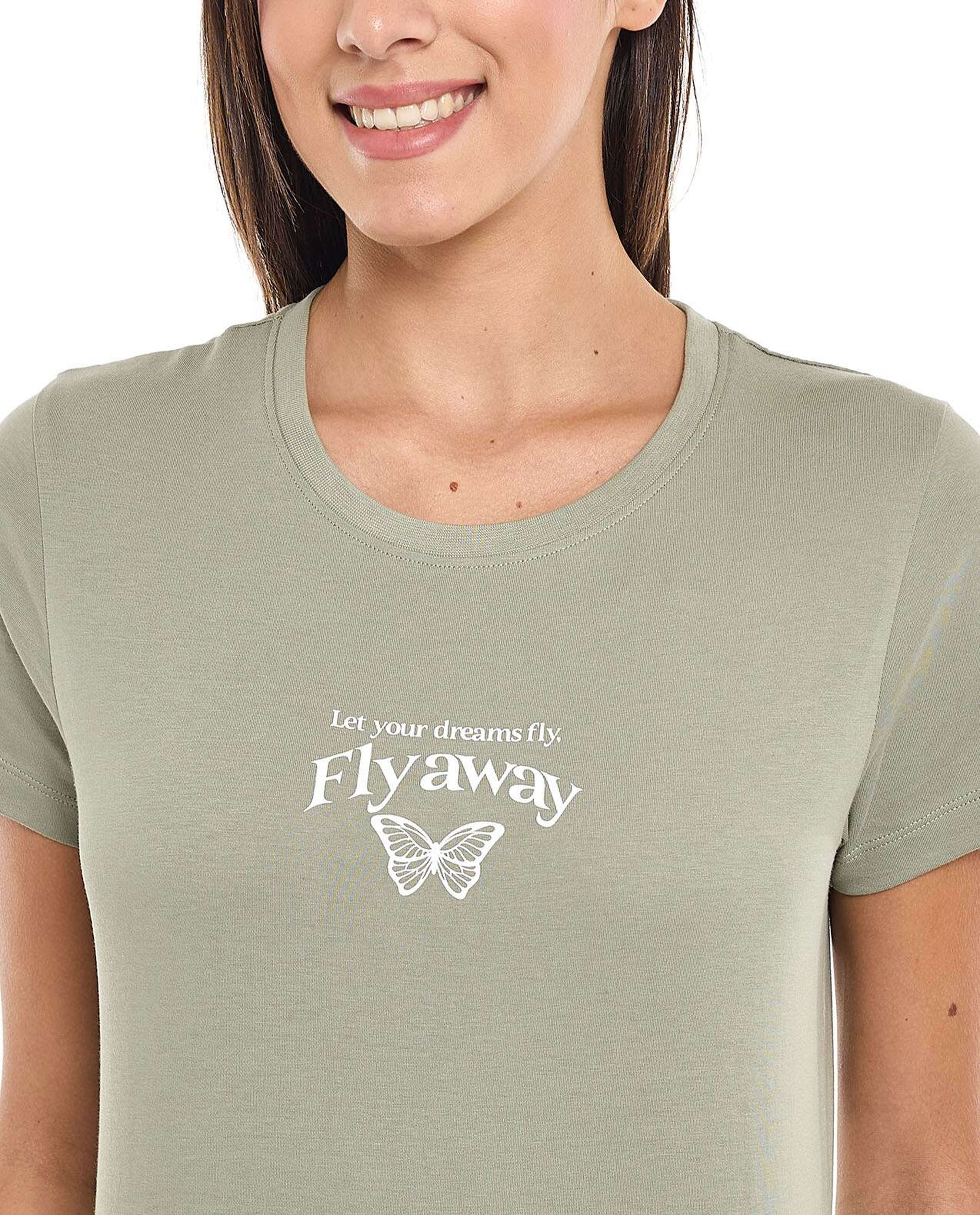 Printed T-Shirt with Crew Neck and Short Sleeves