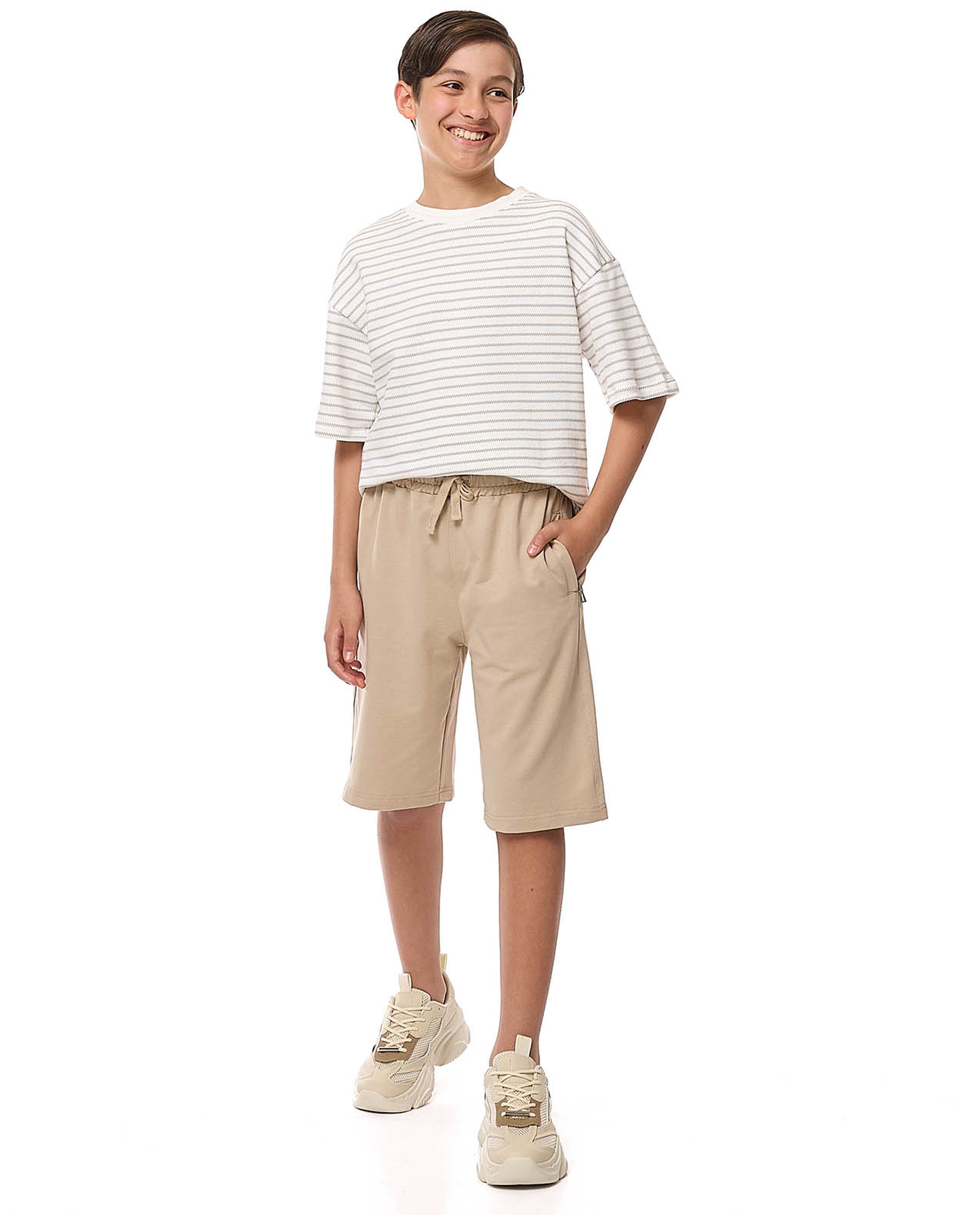 Solid Shorts with Drawstring Waist