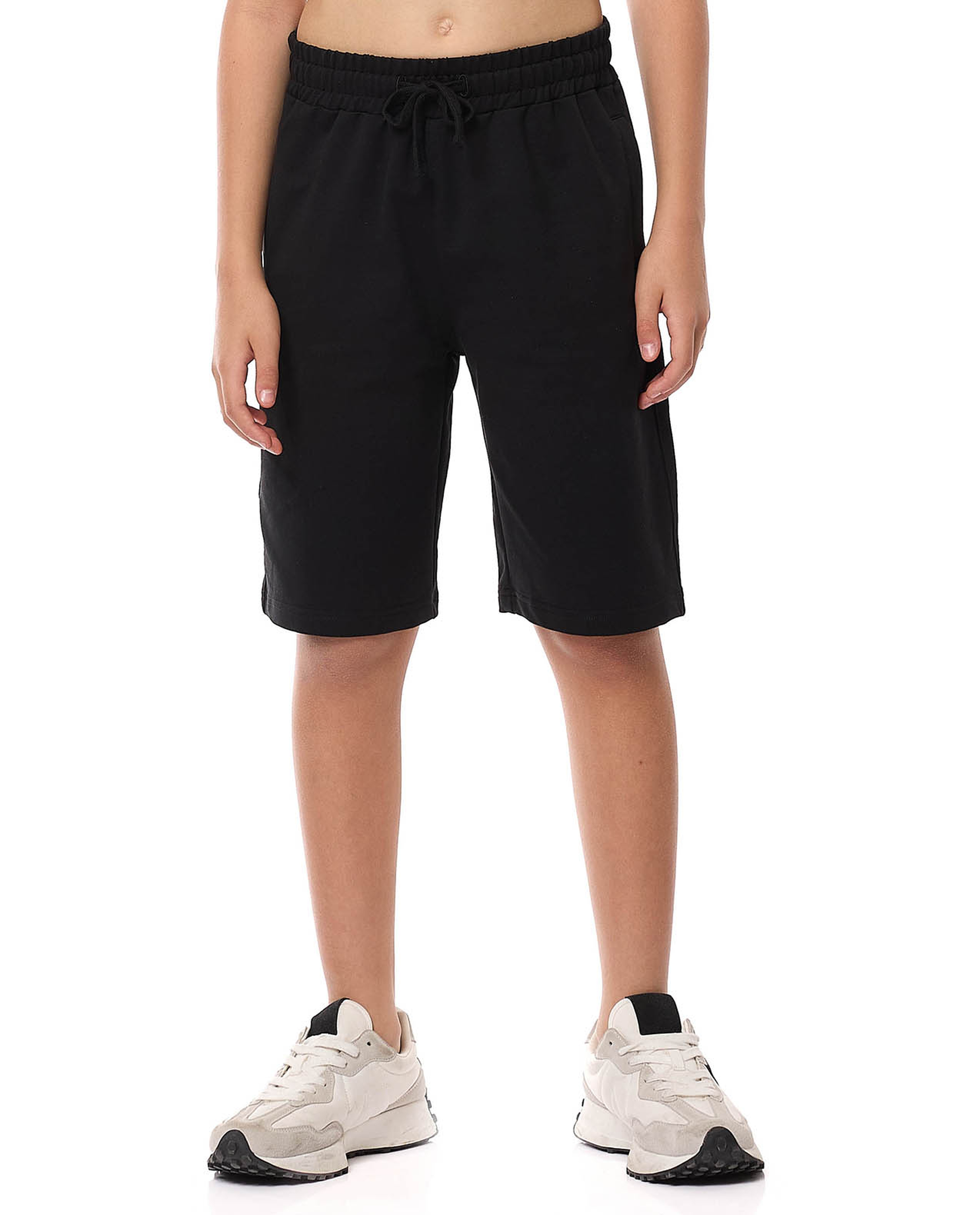 Solid Shorts with Drawstring Waist