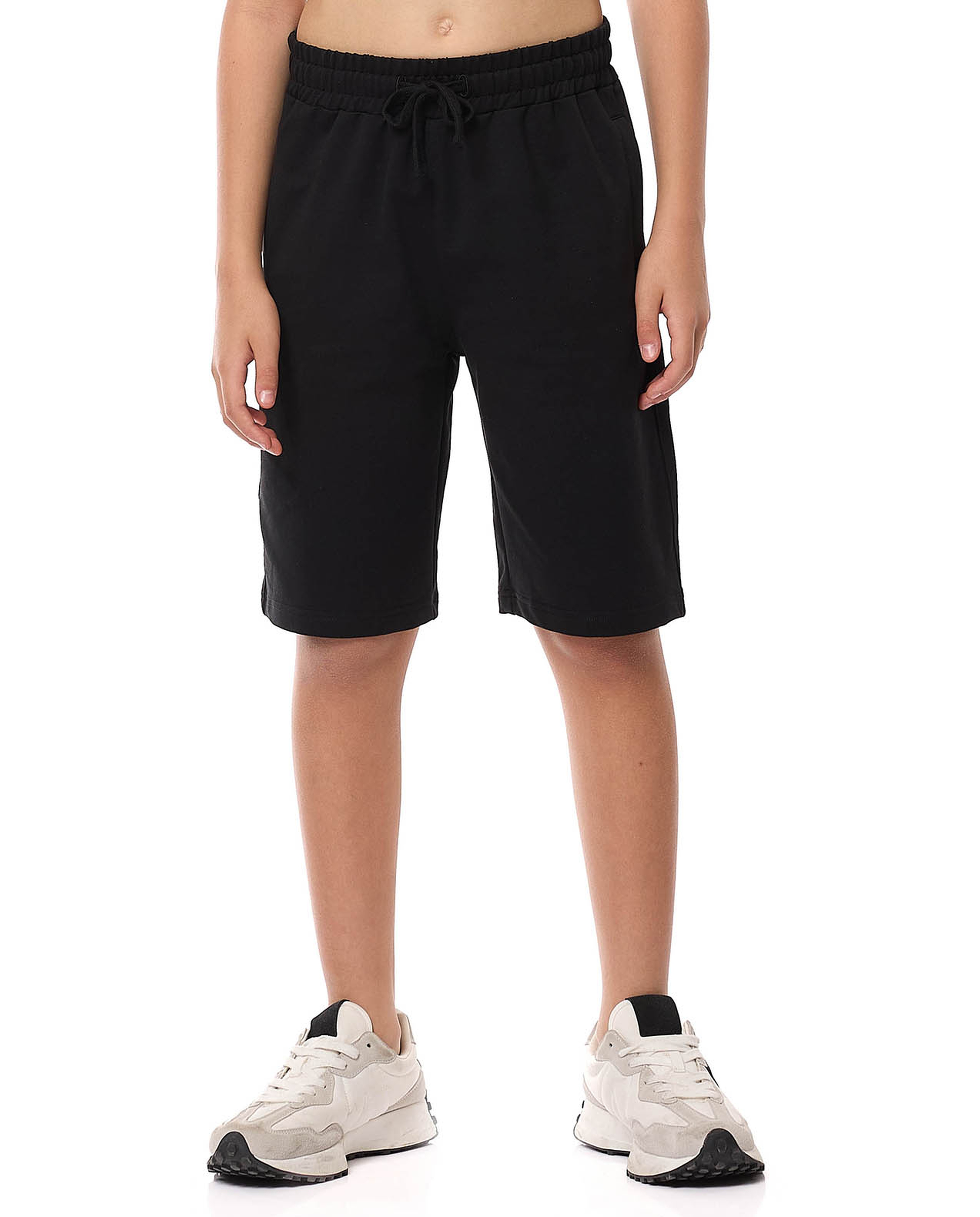 Solid Shorts with Drawstring Waist