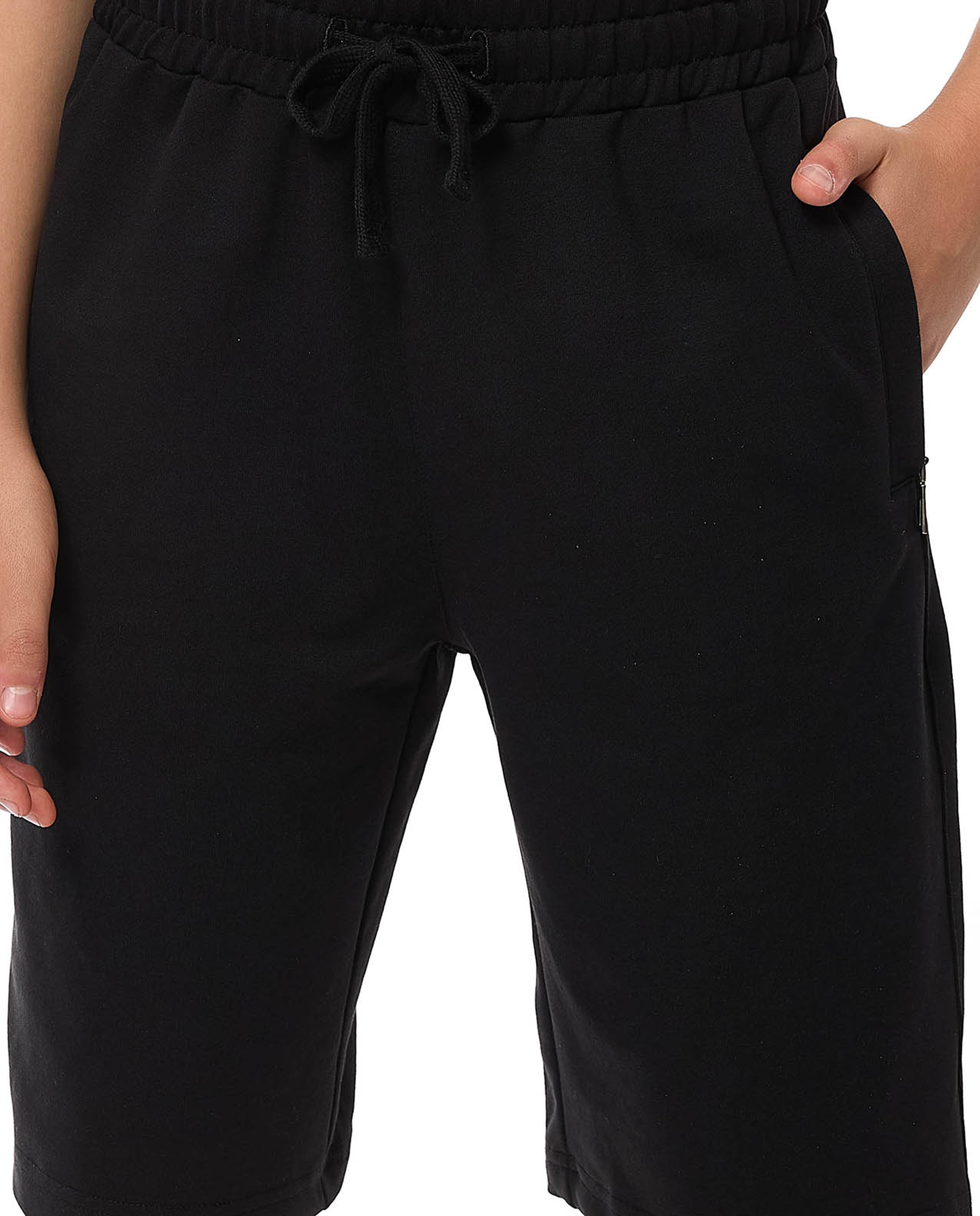 Solid Shorts with Drawstring Waist