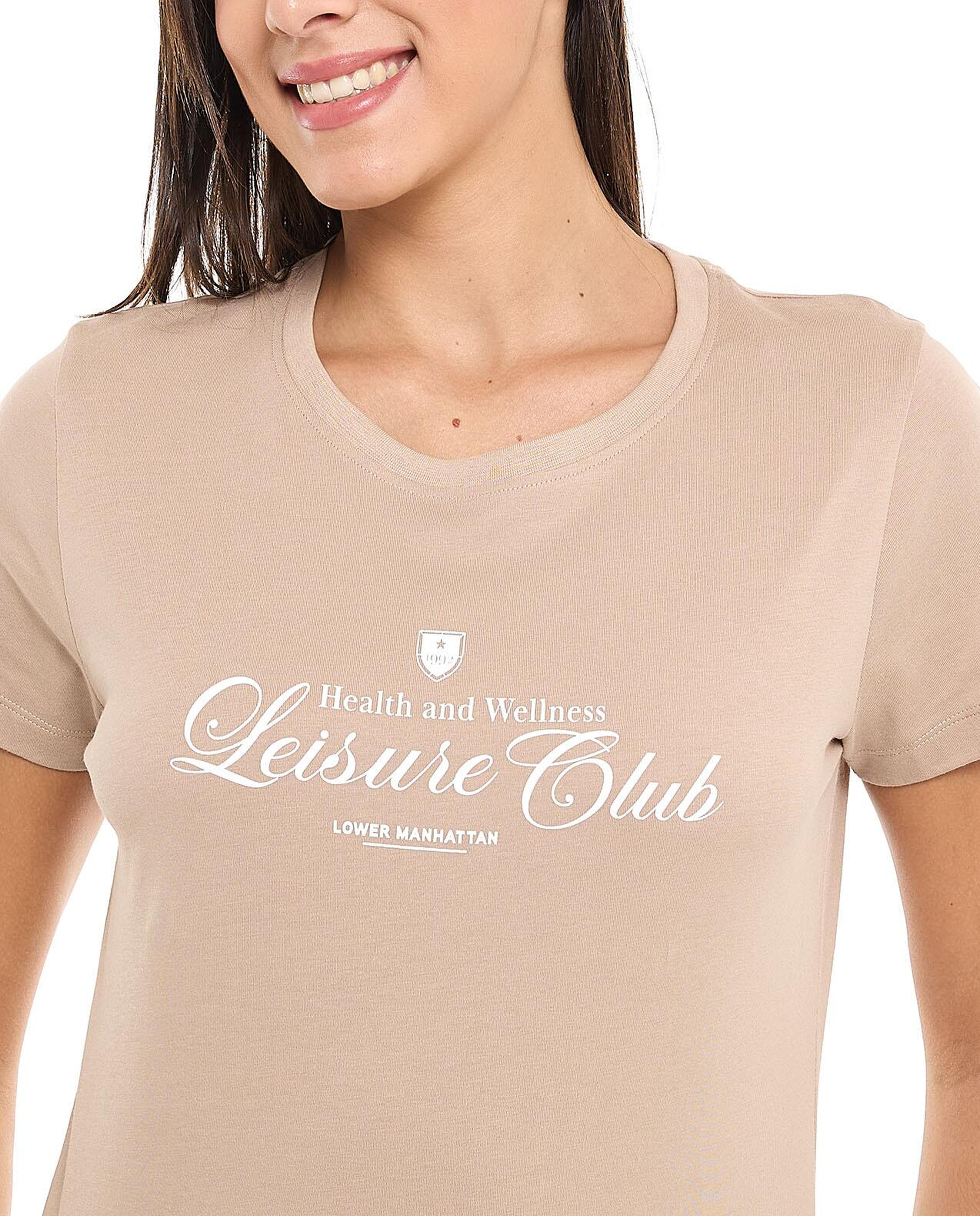 Printed T-Shirt with Crew Neck and Short Sleeves