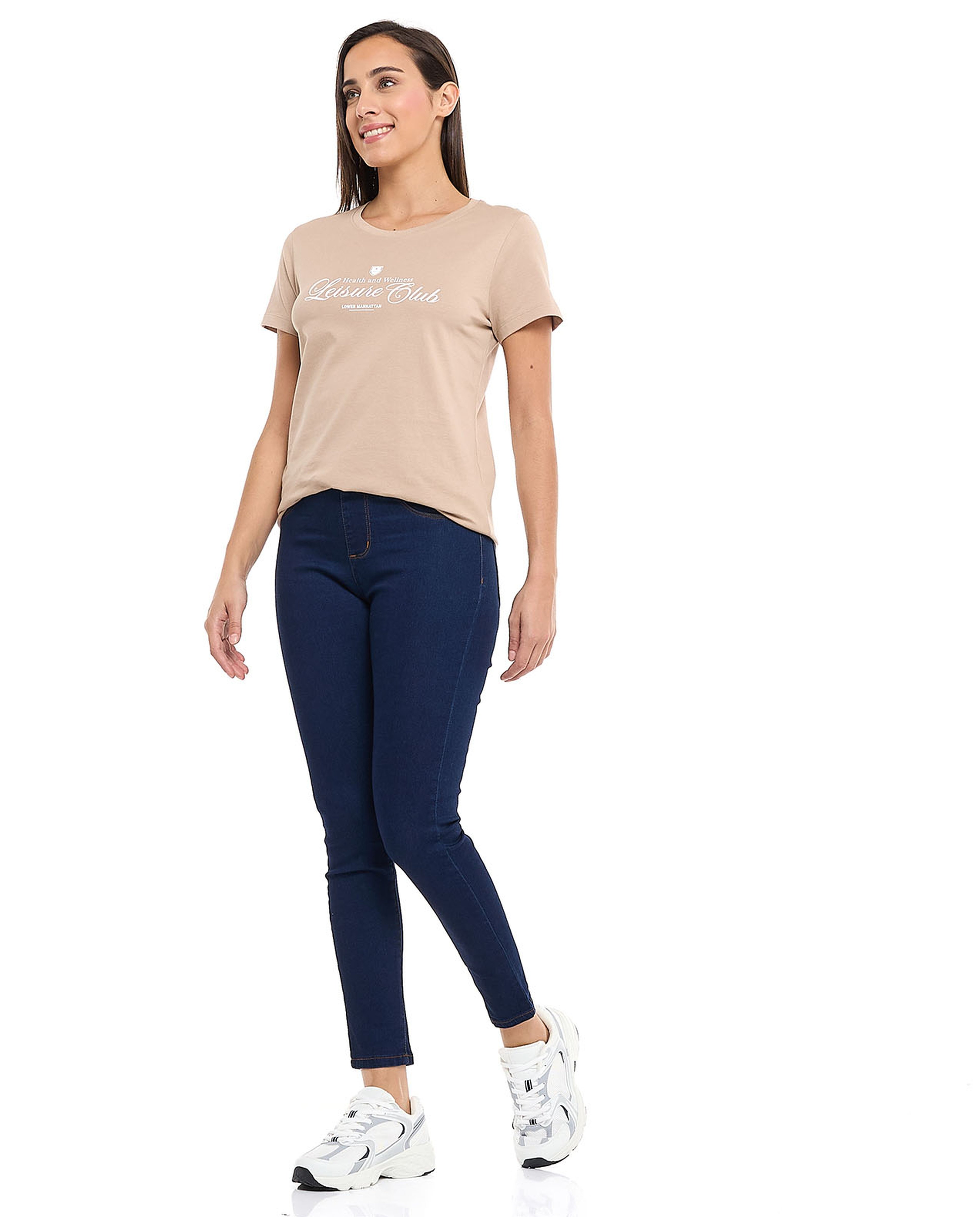 Printed T-Shirt with Crew Neck and Short Sleeves