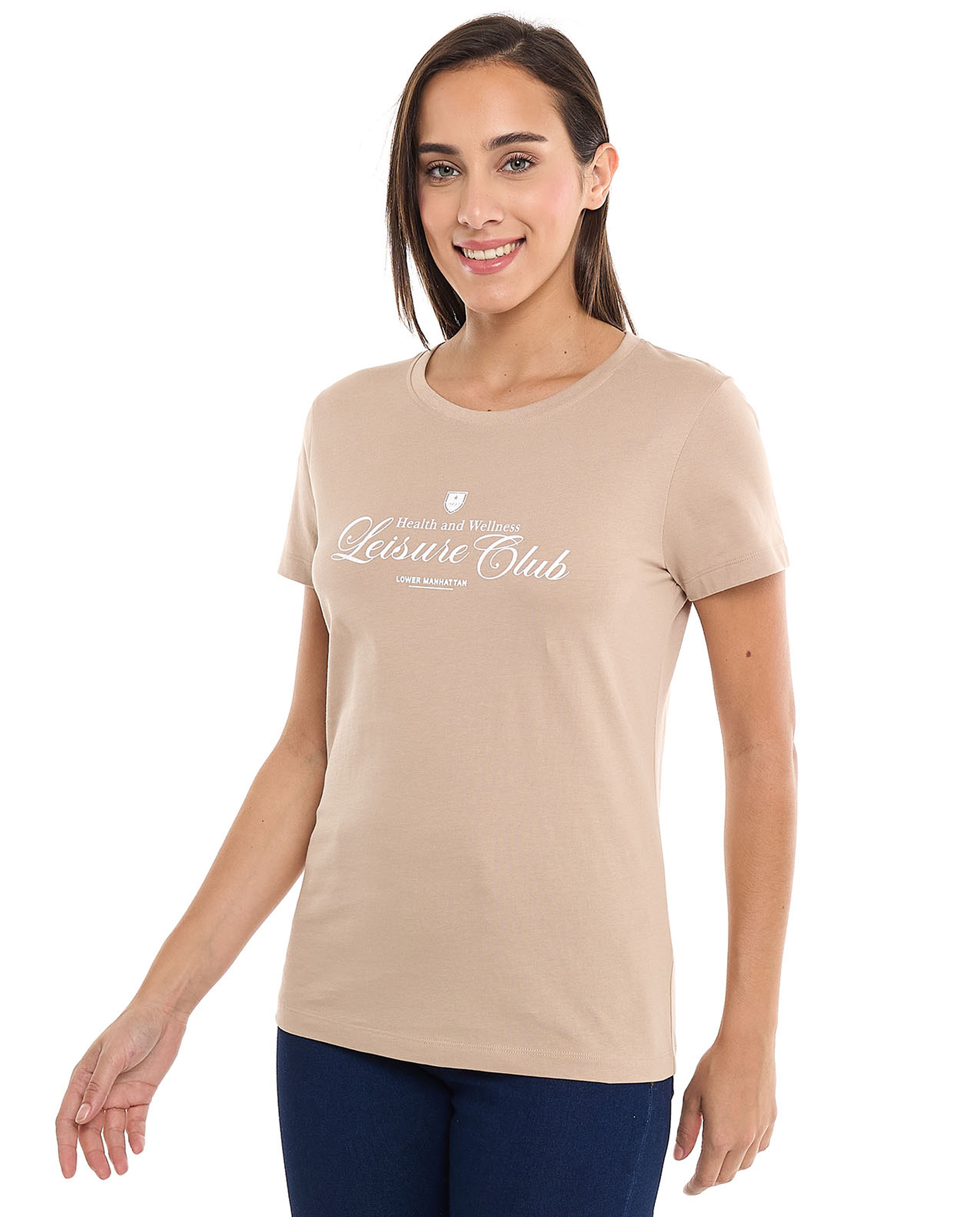 Printed T-Shirt with Crew Neck and Short Sleeves