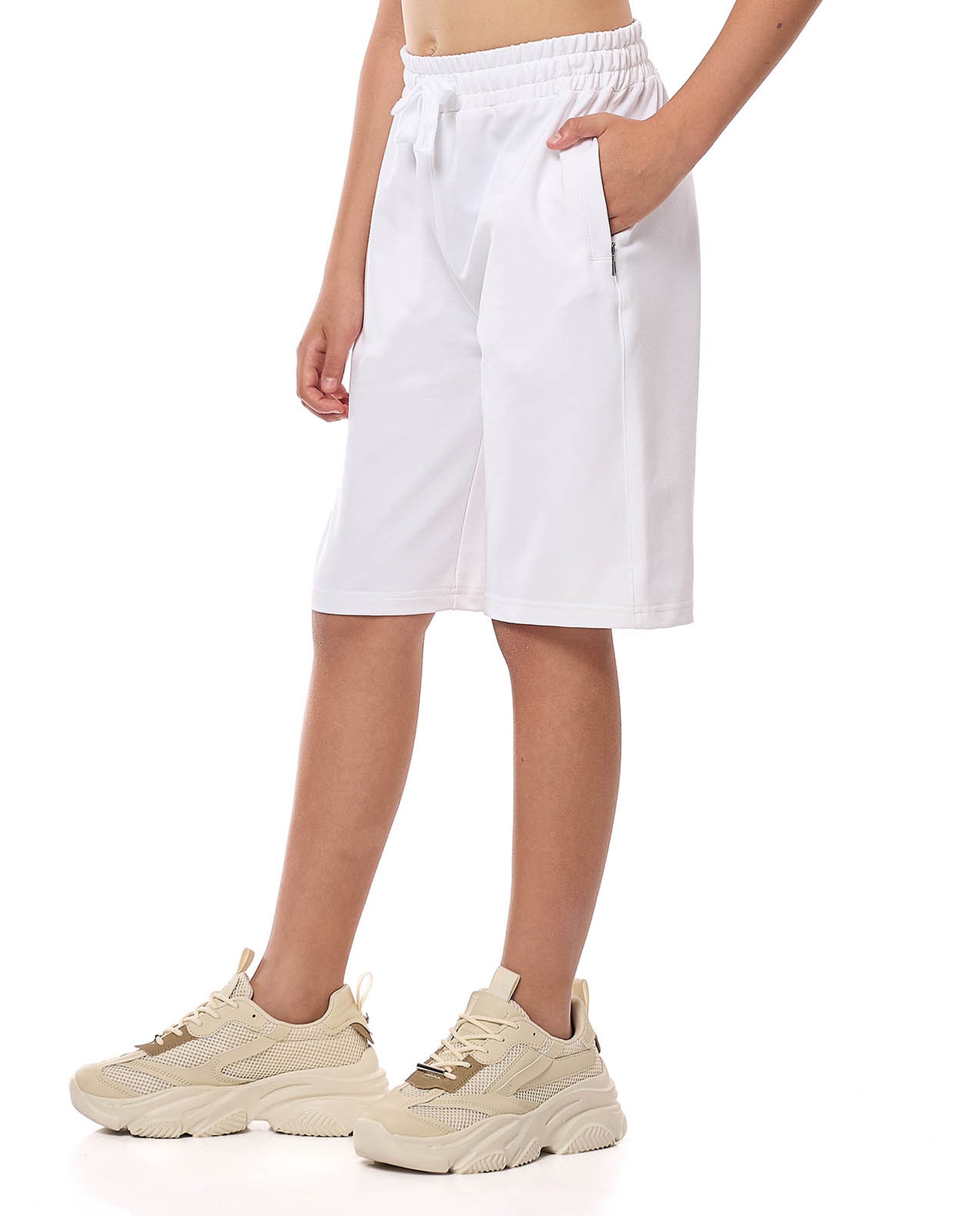 Solid Shorts with Drawstring Waist