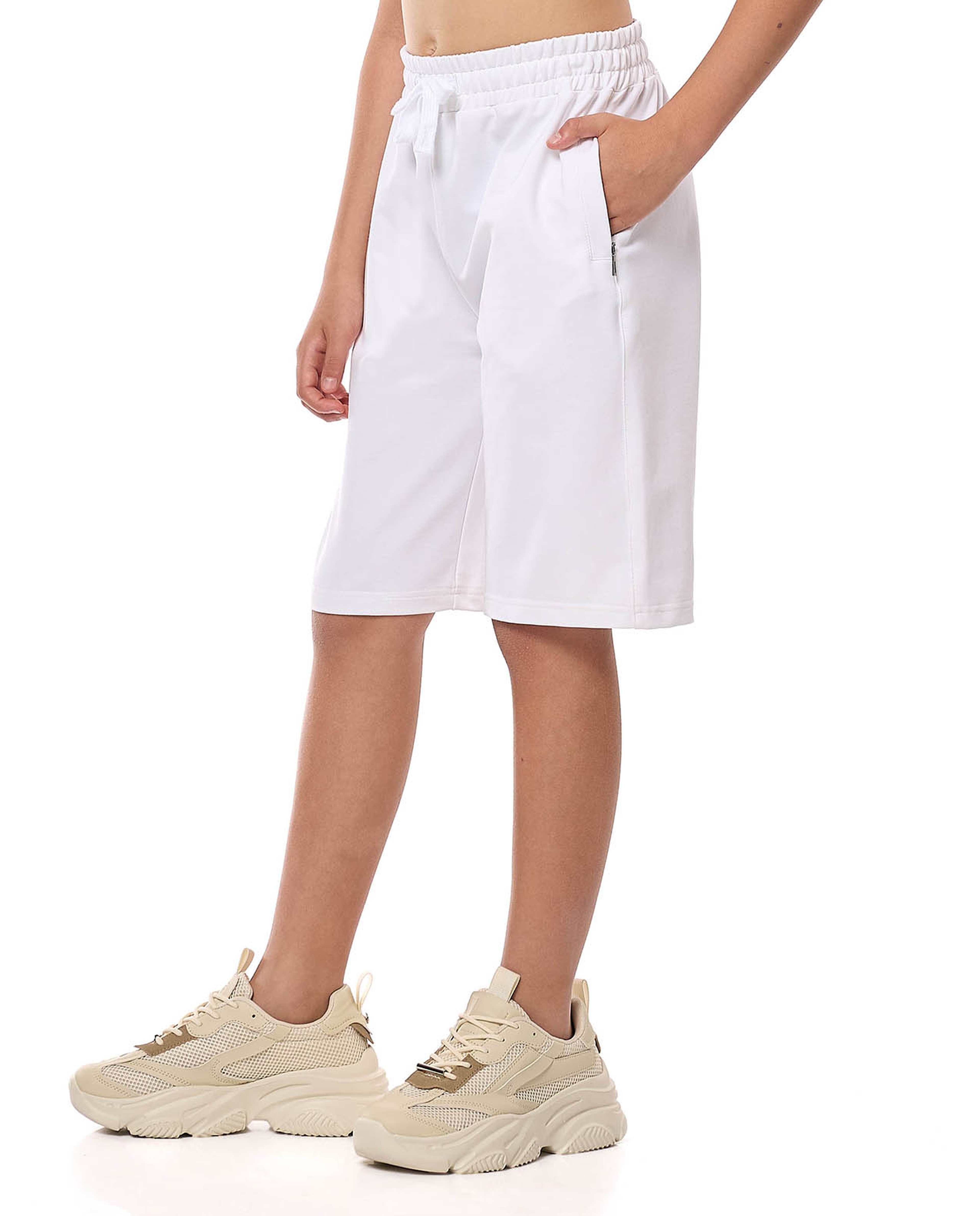 Solid Shorts with Drawstring Waist