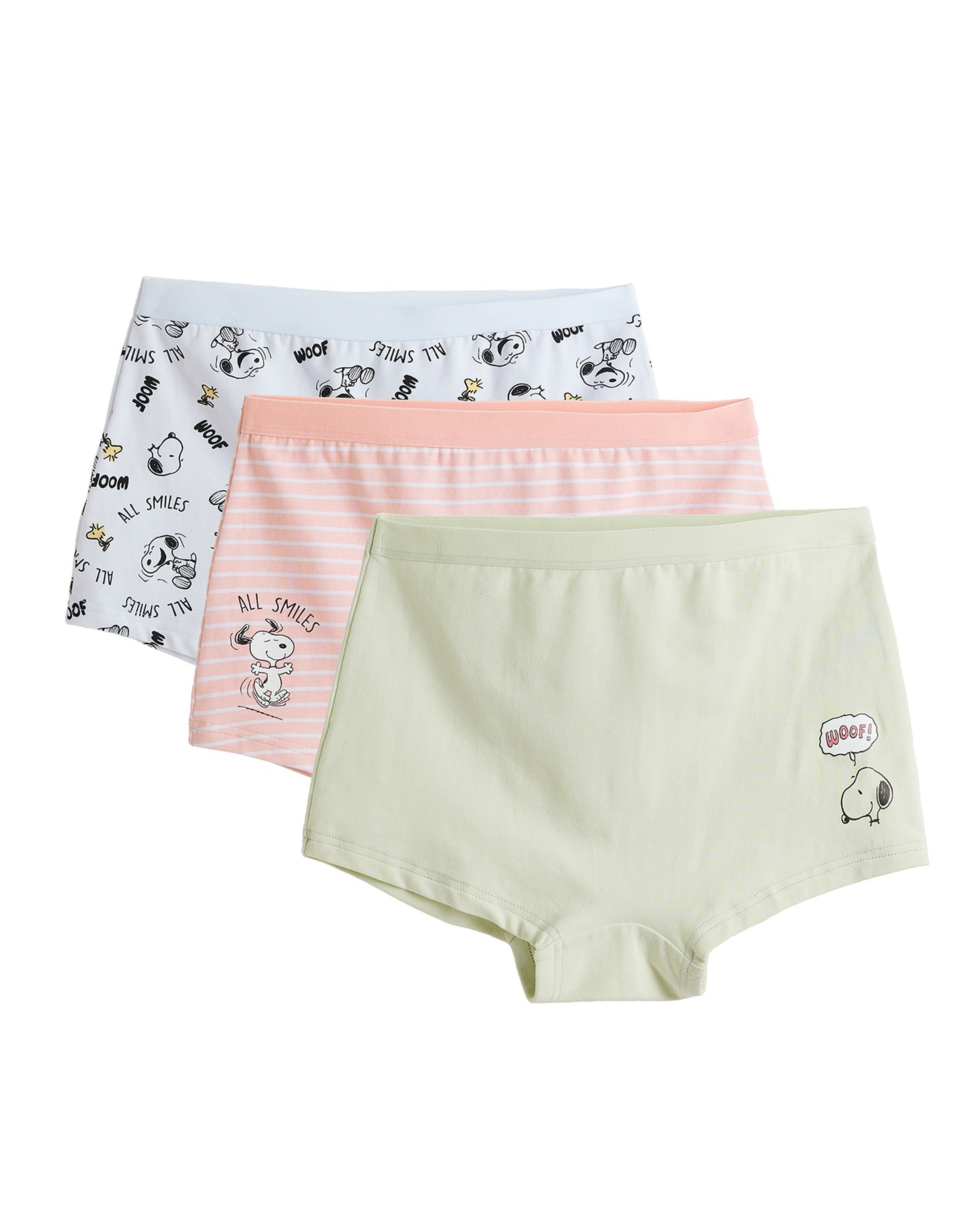 3 Pack Snoopy Print Boyshorts