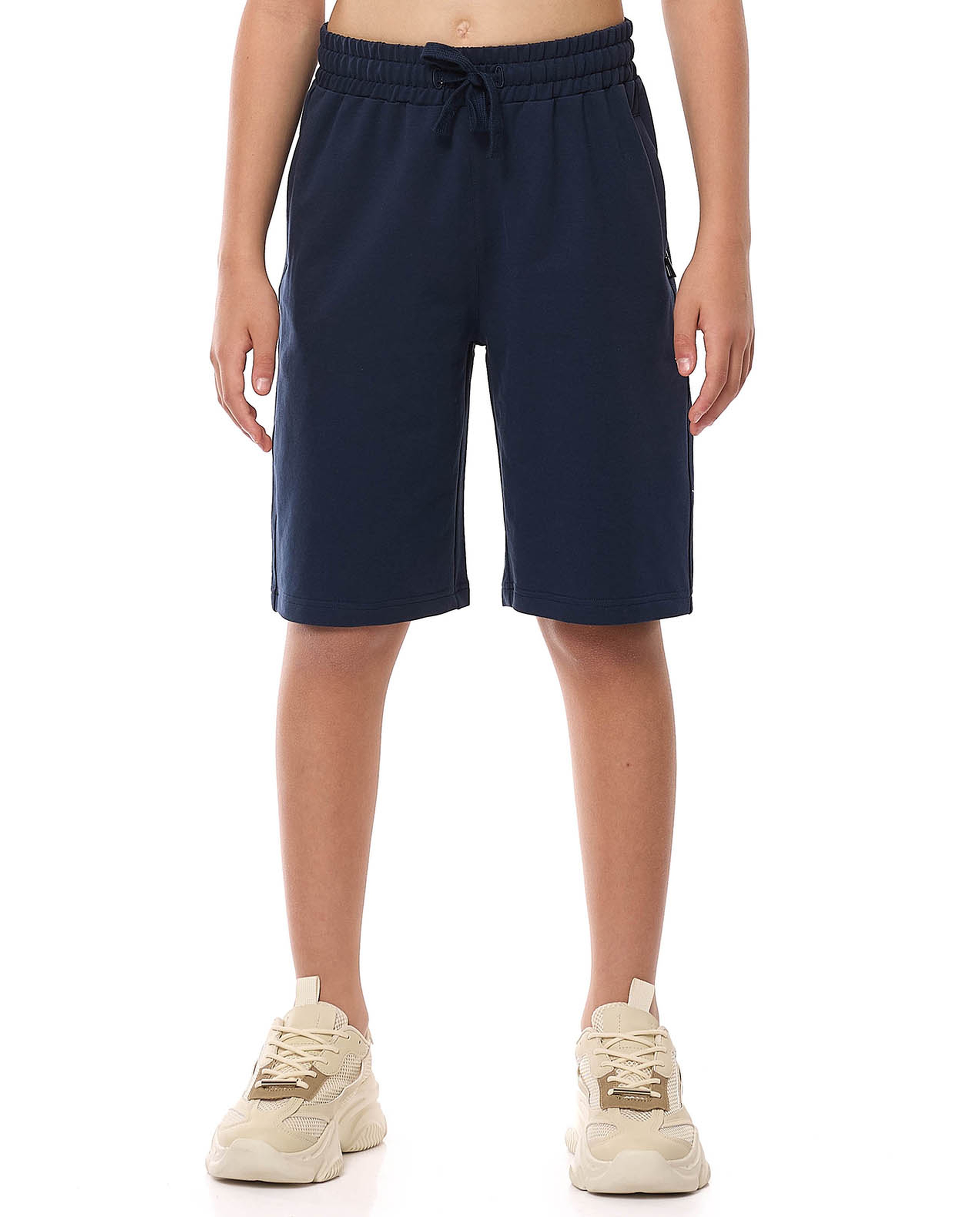Solid Shorts with Drawstring Waist