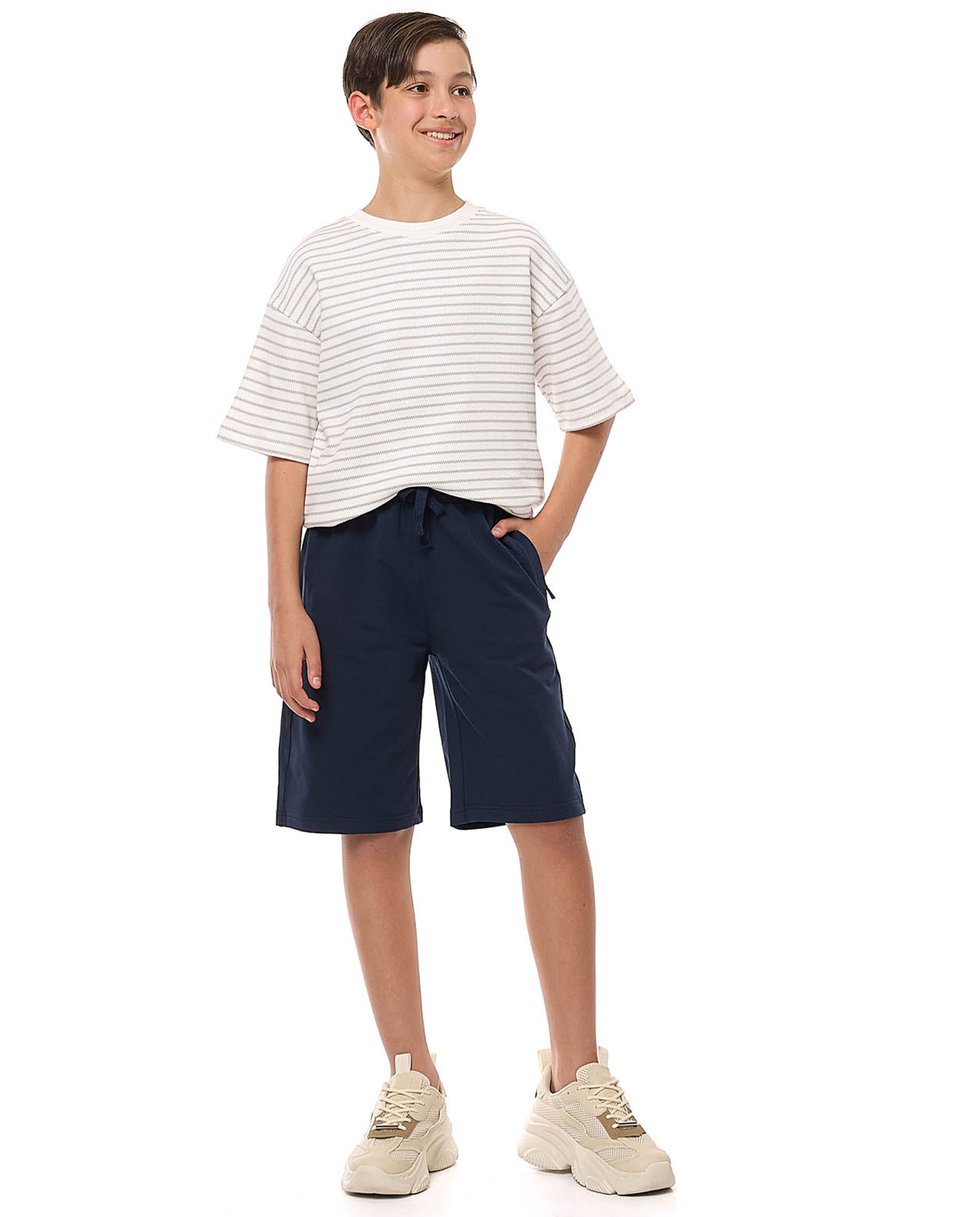 Solid Shorts with Drawstring Waist