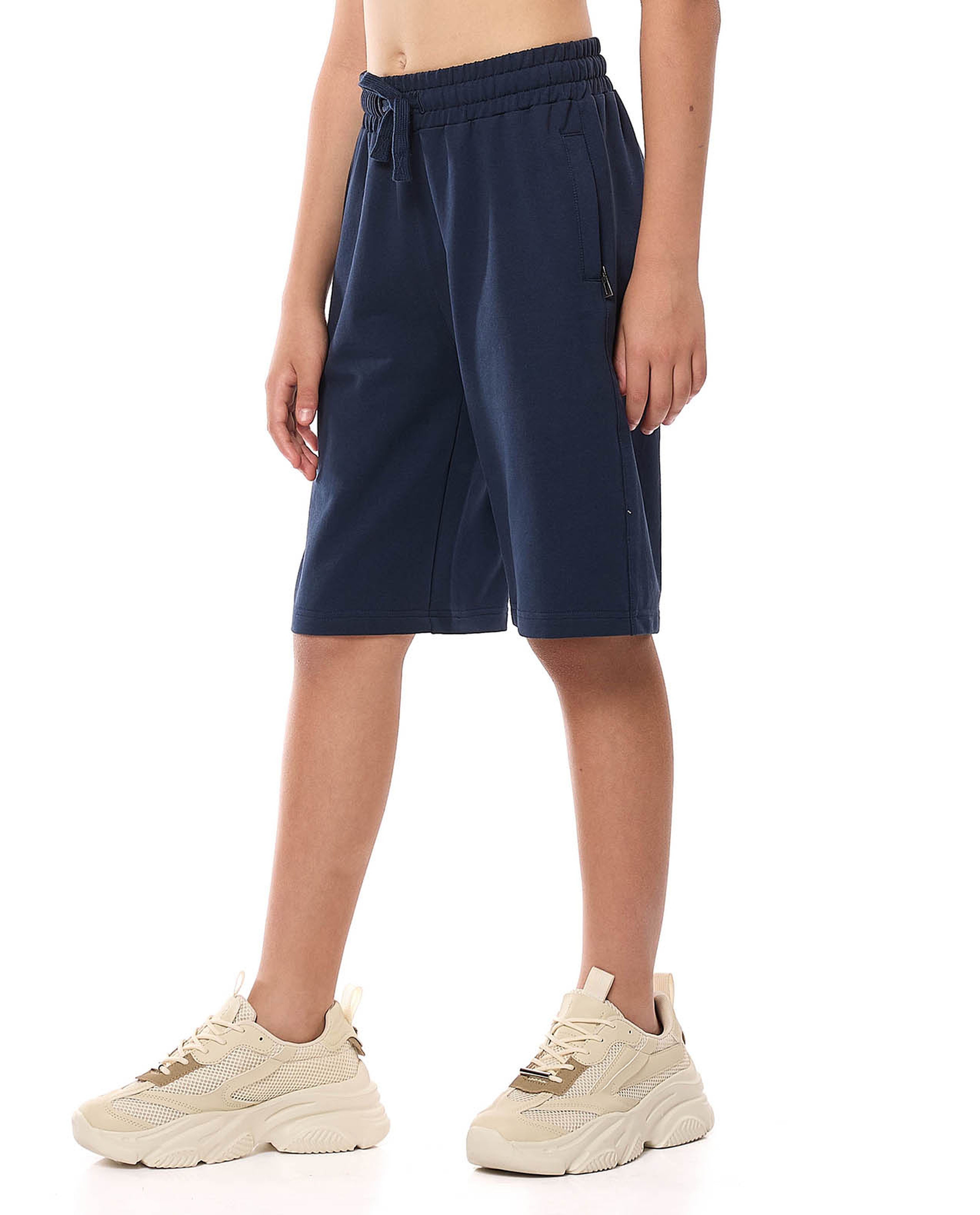 Solid Shorts with Drawstring Waist
