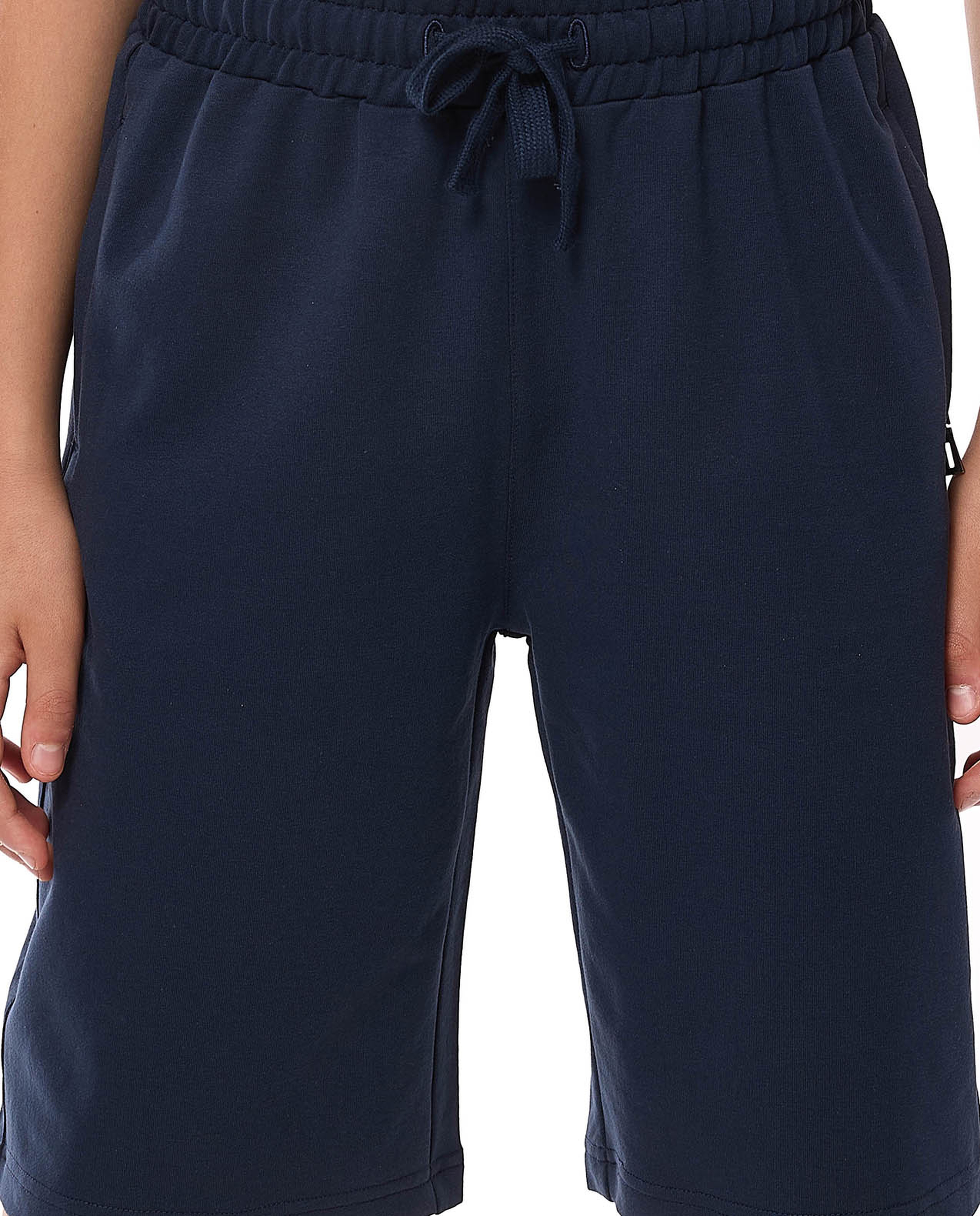 Solid Shorts with Drawstring Waist