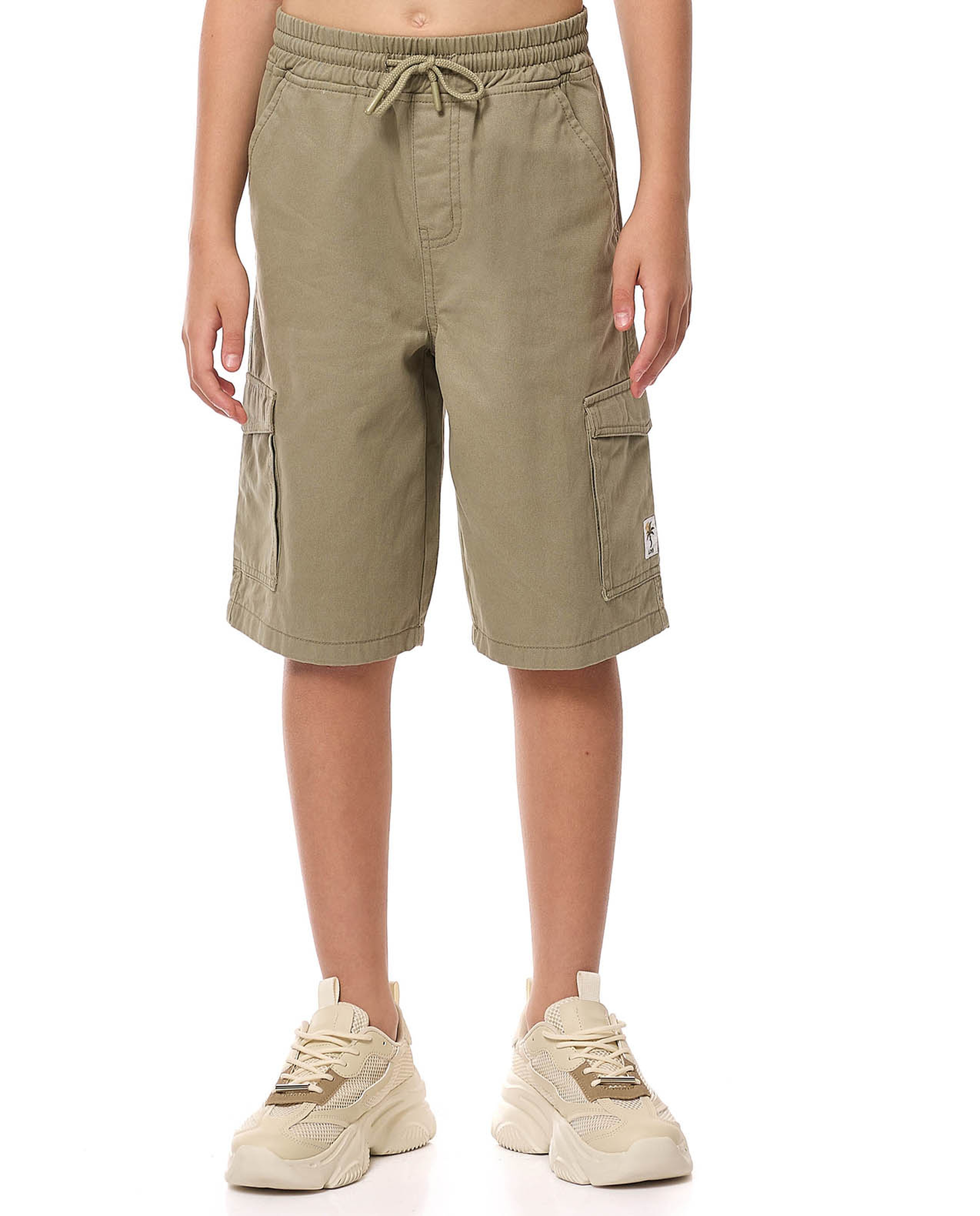 Solid Shorts with Drawstring Waist