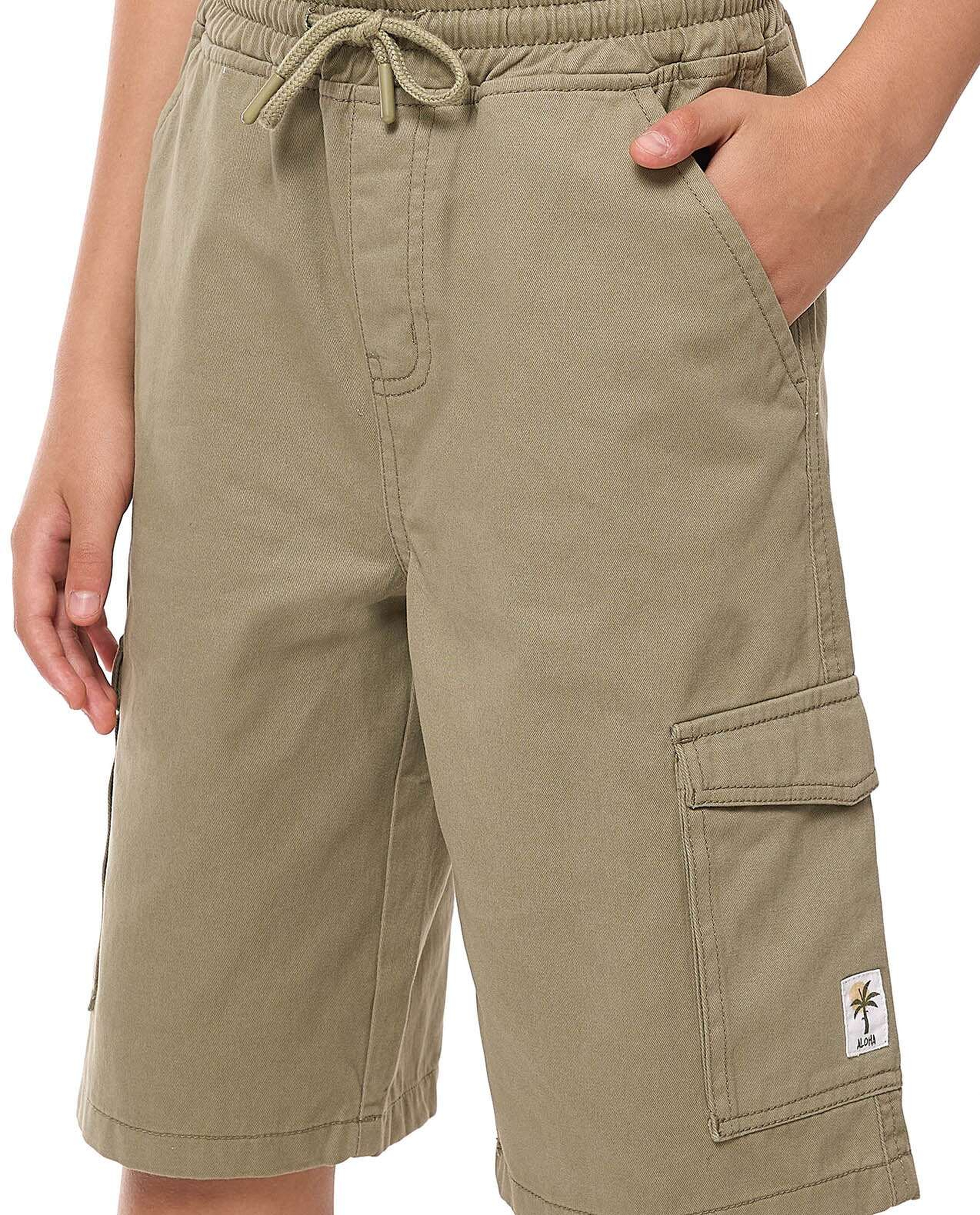 Solid Shorts with Drawstring Waist