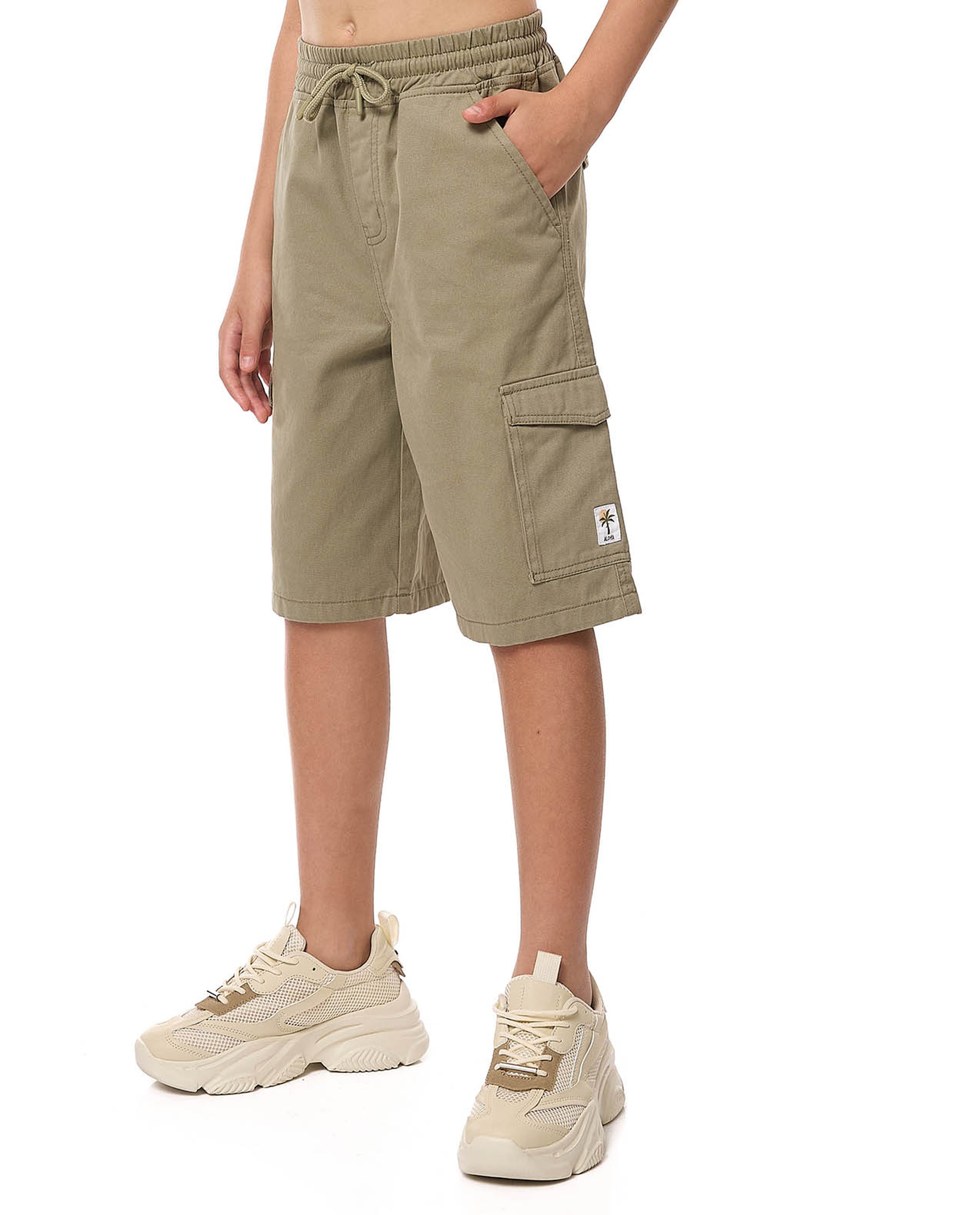 Solid Shorts with Drawstring Waist