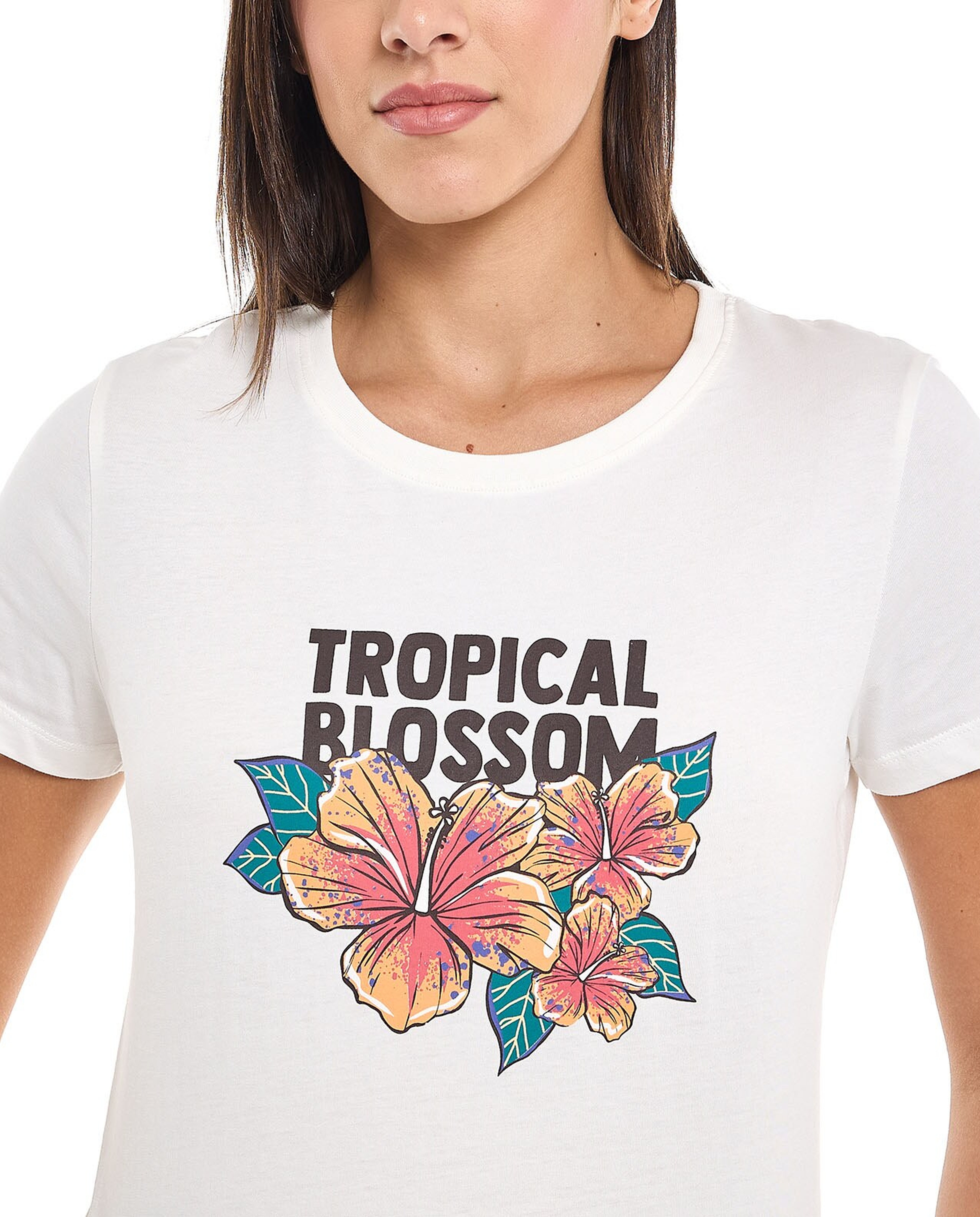 Printed T-Shirt with Crew Neck and Short Sleeves