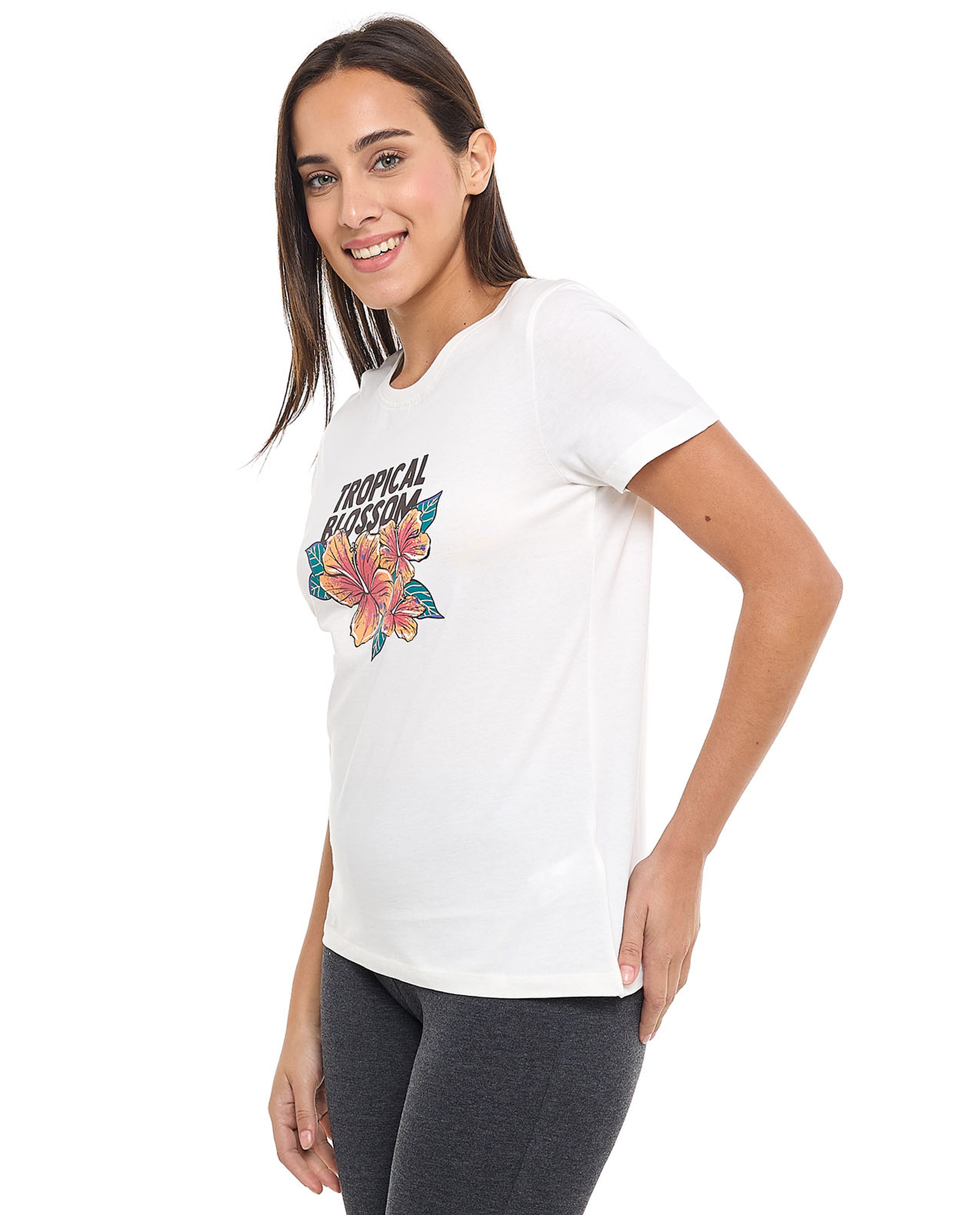 Printed T-Shirt with Crew Neck and Short Sleeves