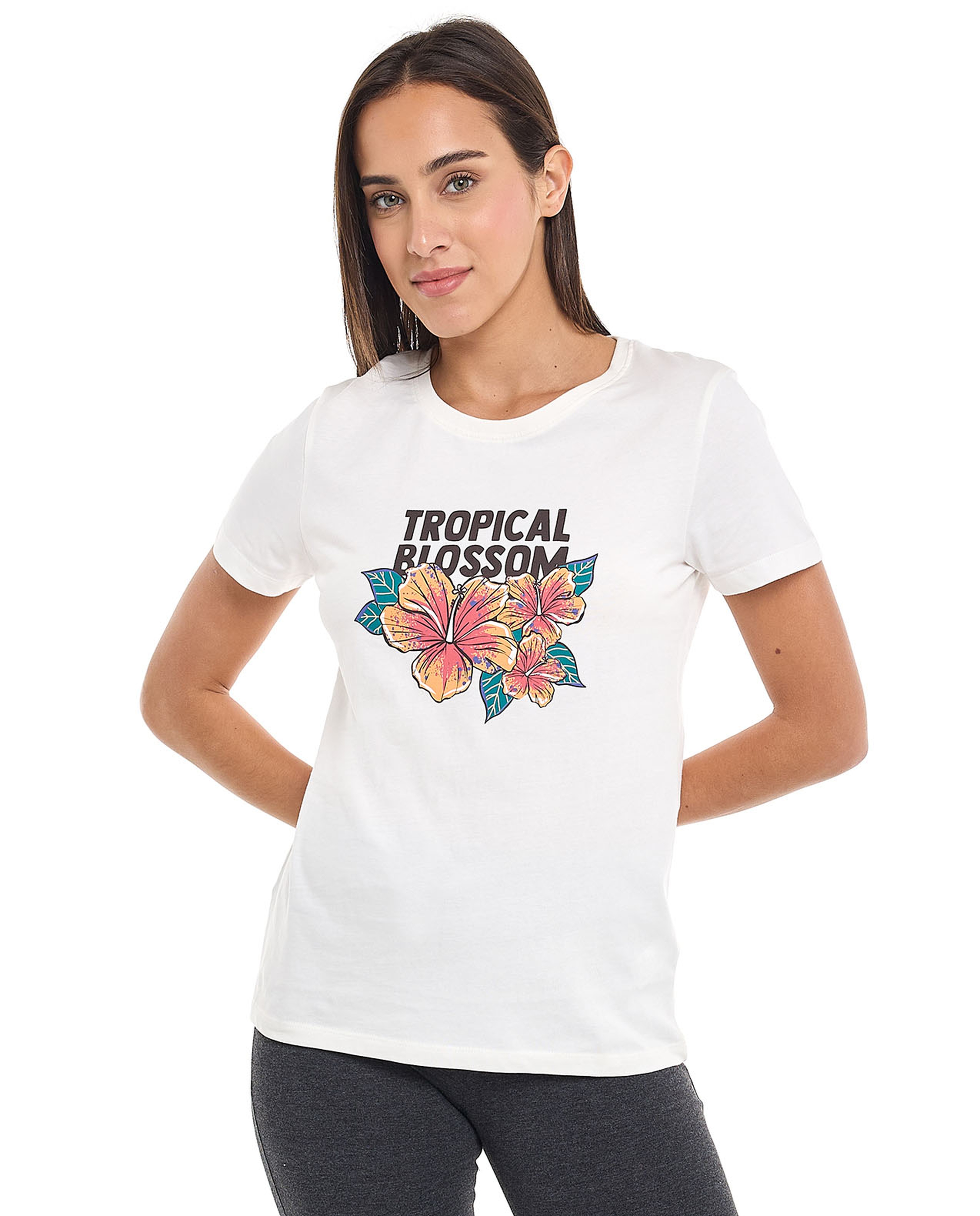 Printed T-Shirt with Crew Neck and Short Sleeves