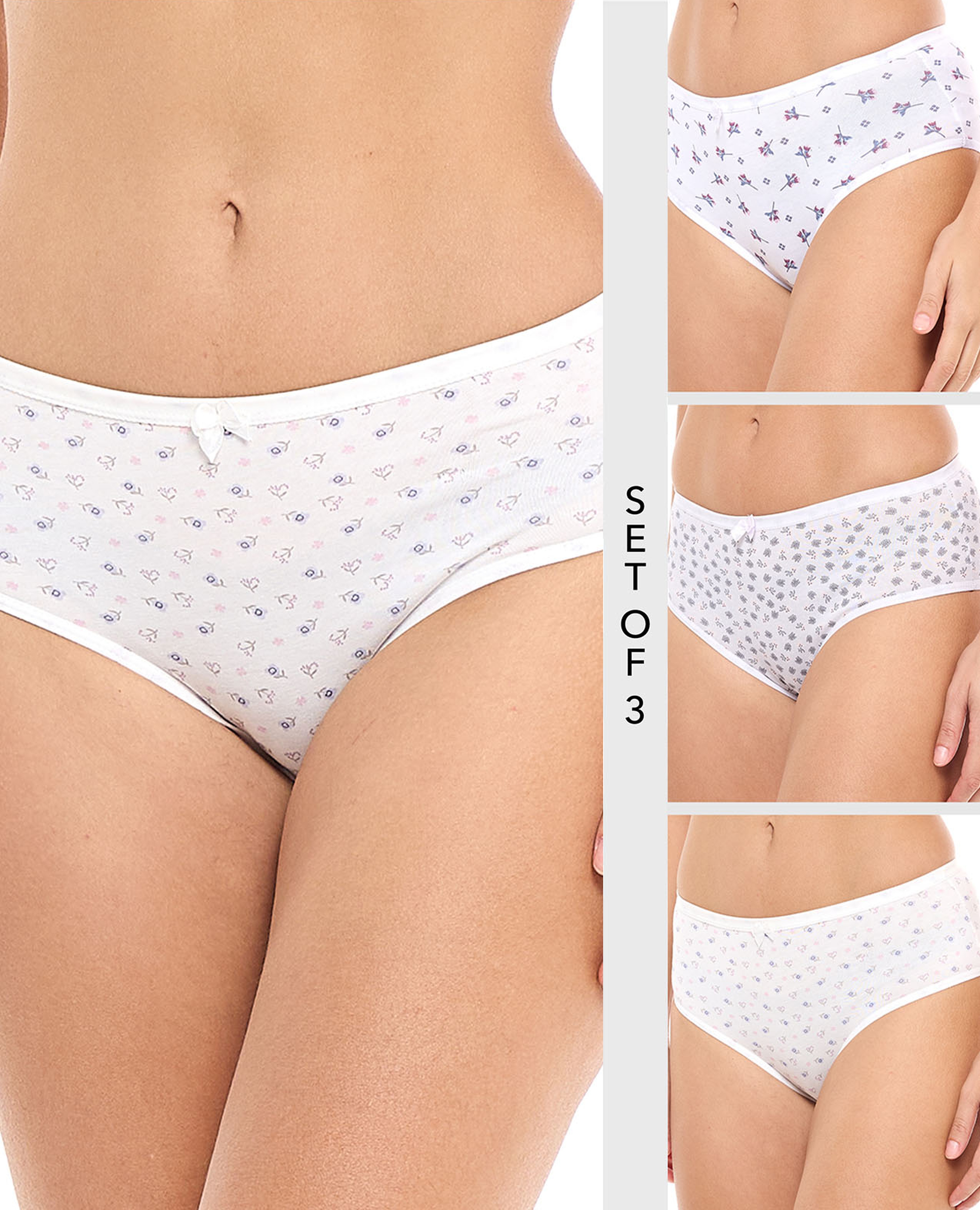 سراويل بيكيني مطبوعة - 3 قطع