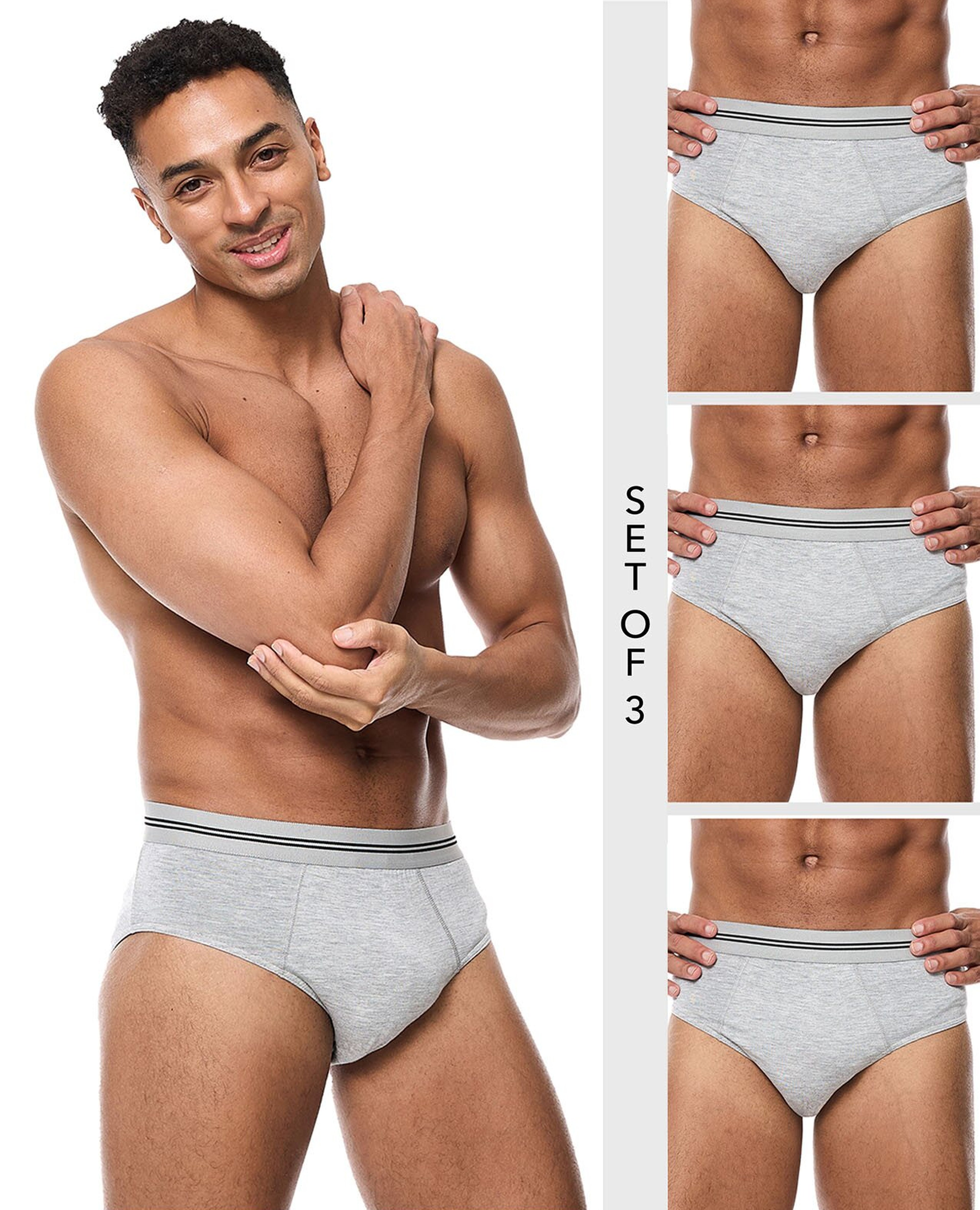سراويل داخلية سادة - 3 قطع