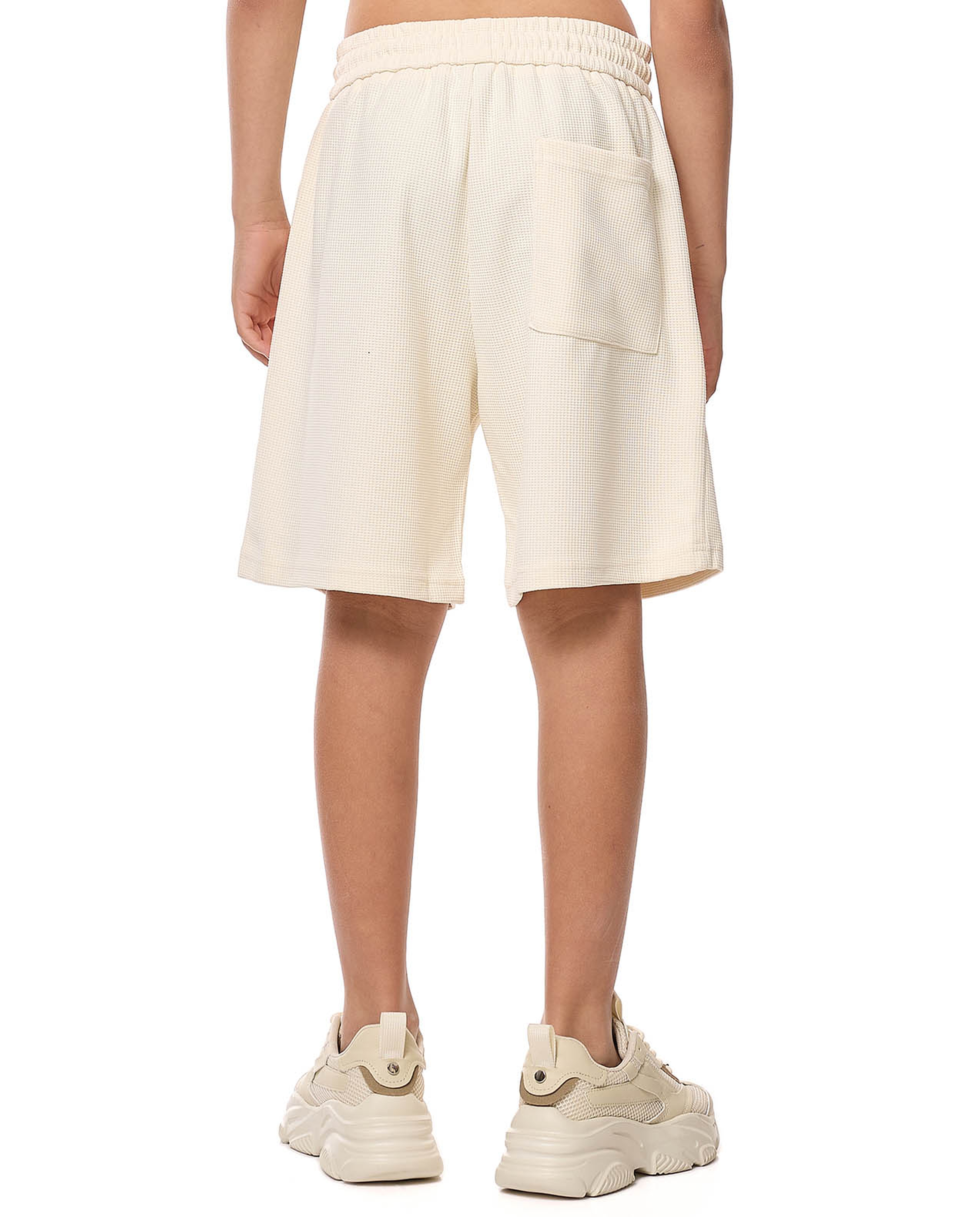 Textured Shorts with Drawstring Waist