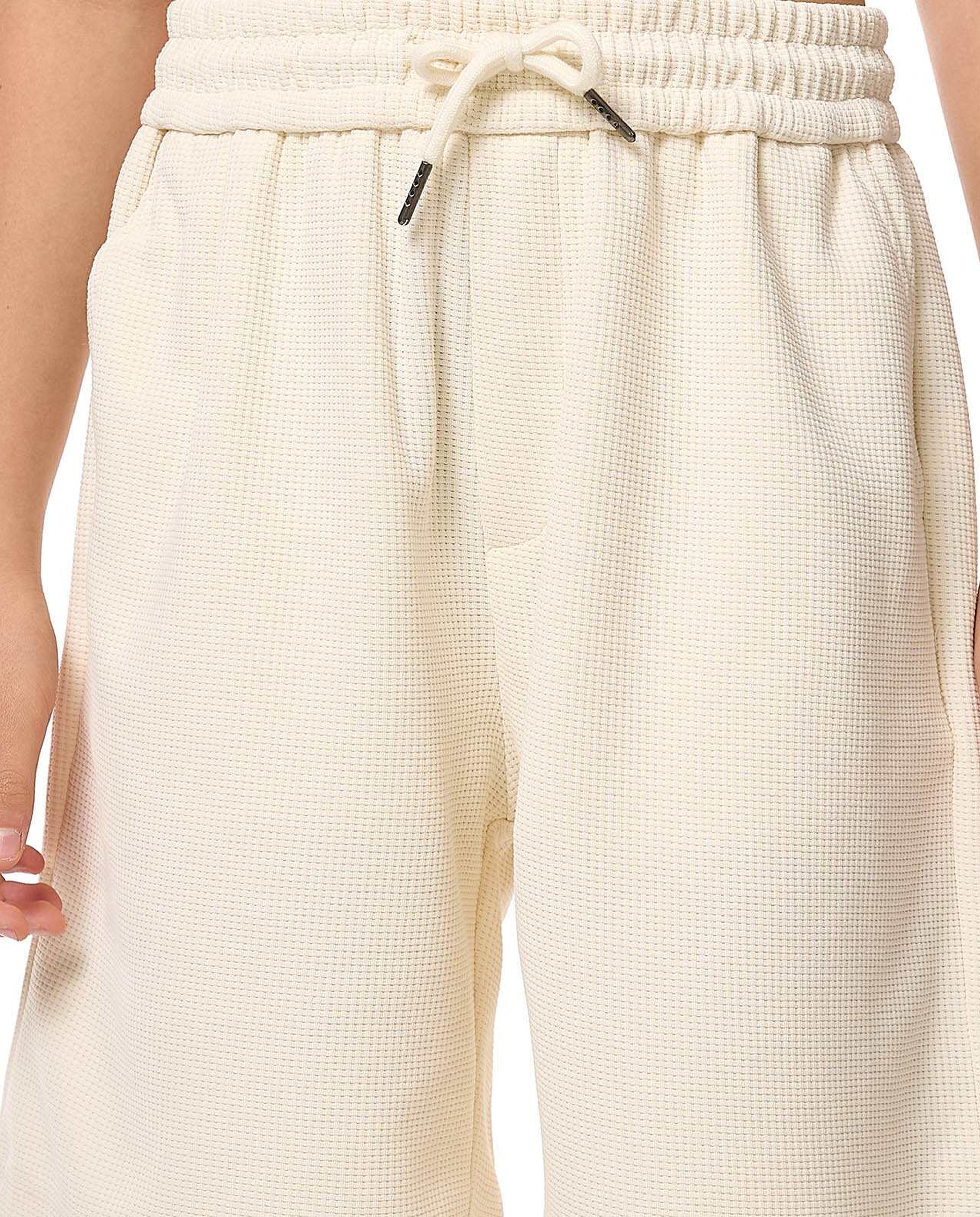 Textured Shorts with Drawstring Waist