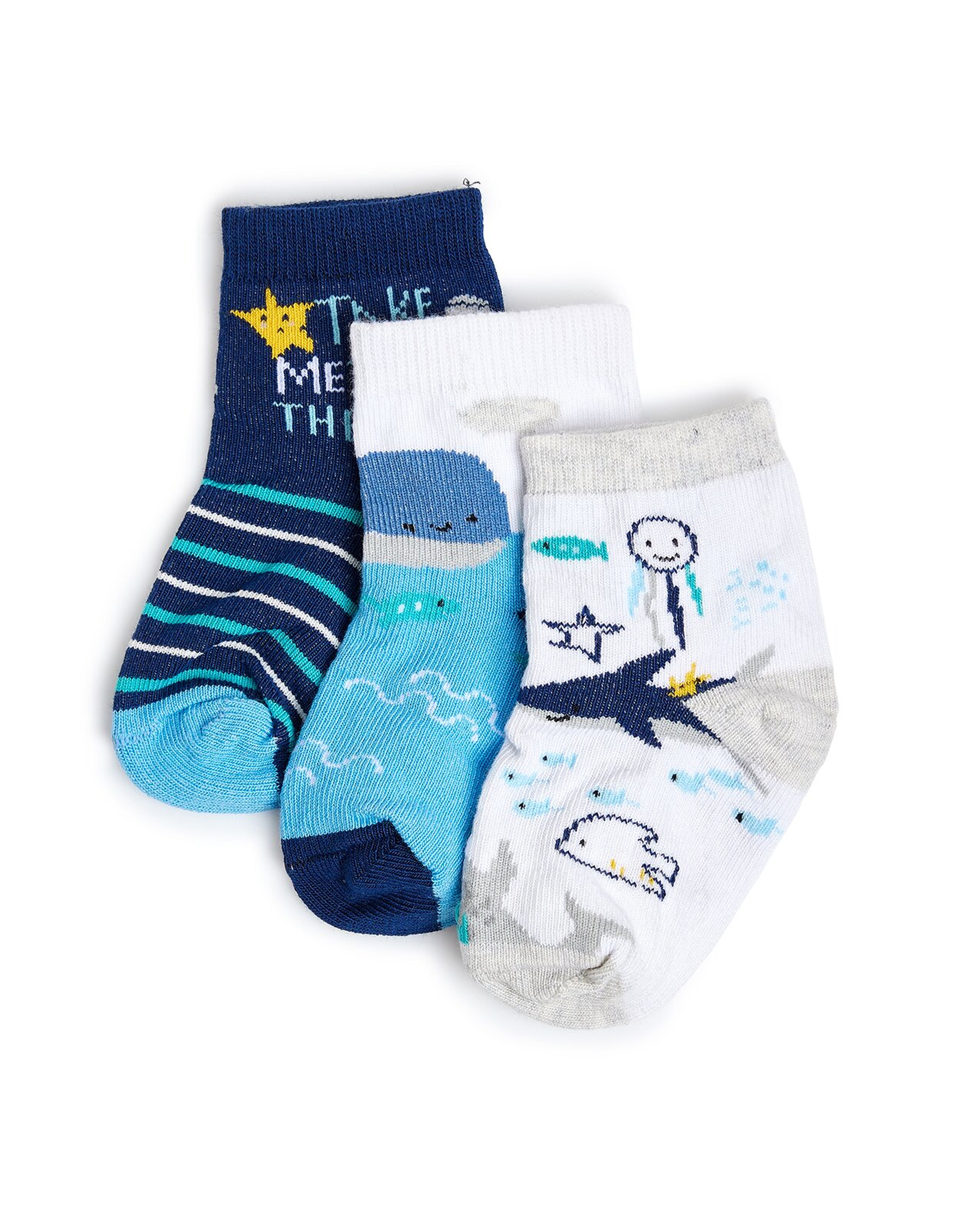 3 Pack Printed Ankle Socks