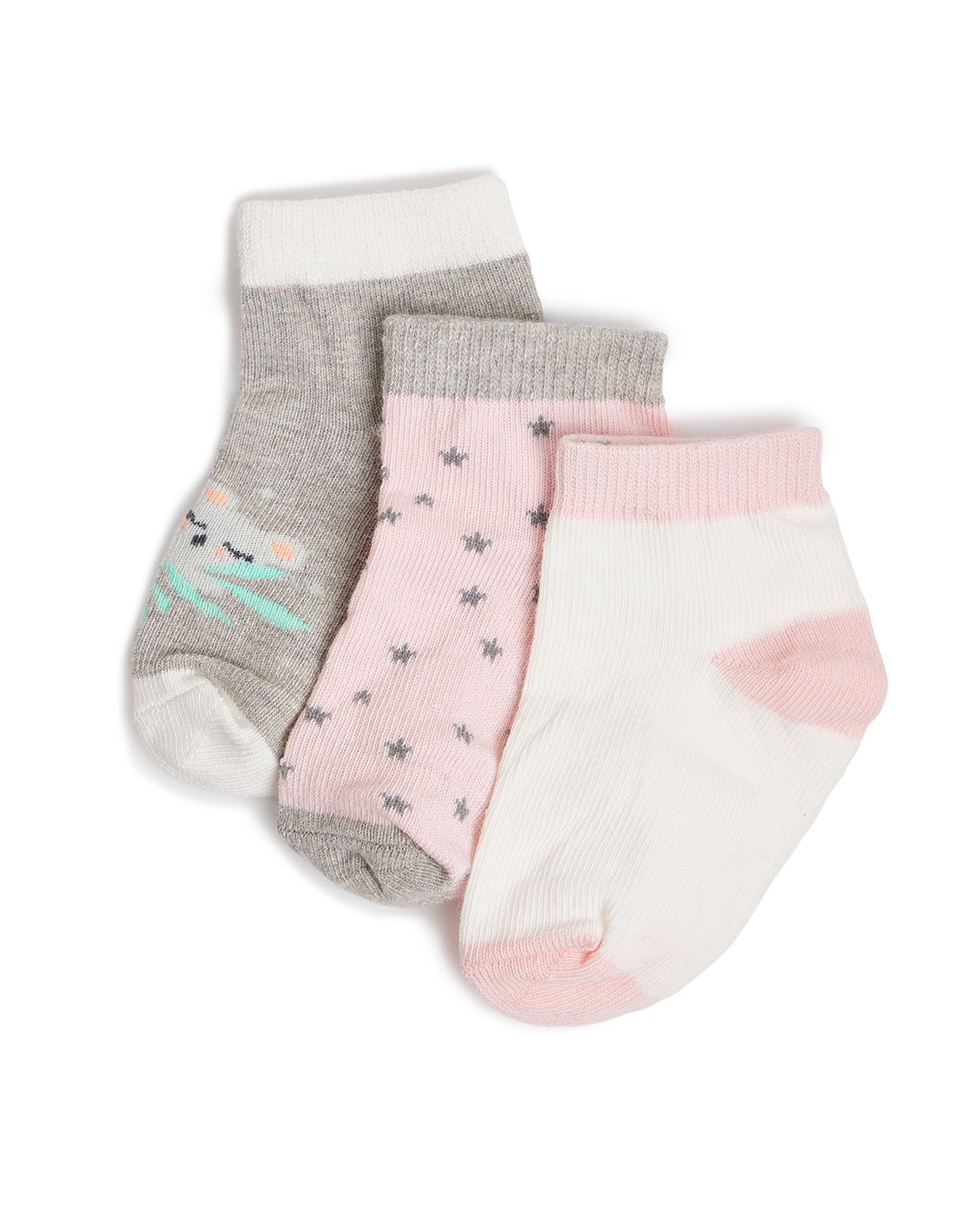 جوارب مطبوعة بطول الكاحل - 3 أزواج