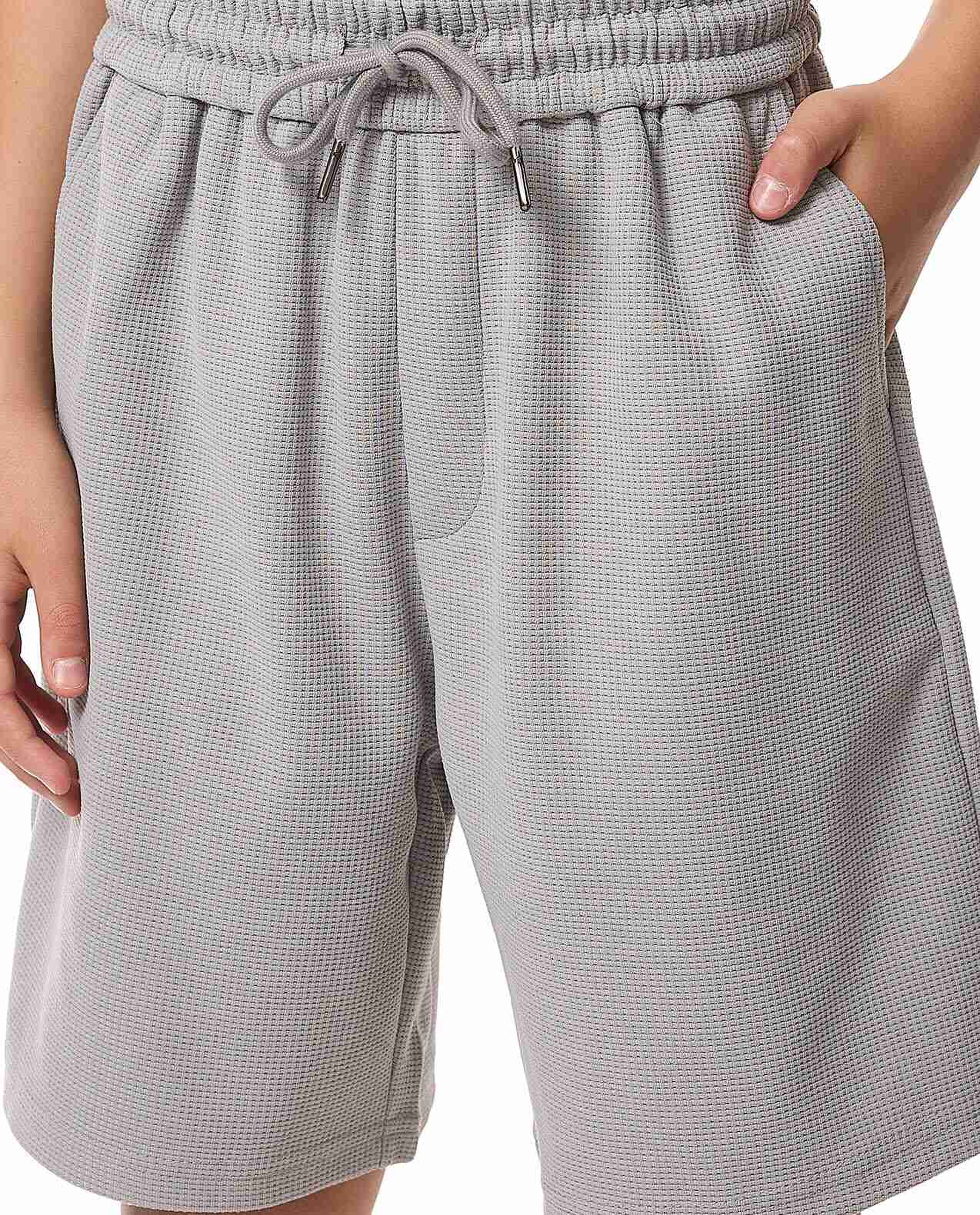 Textured Shorts with Drawstring Waist