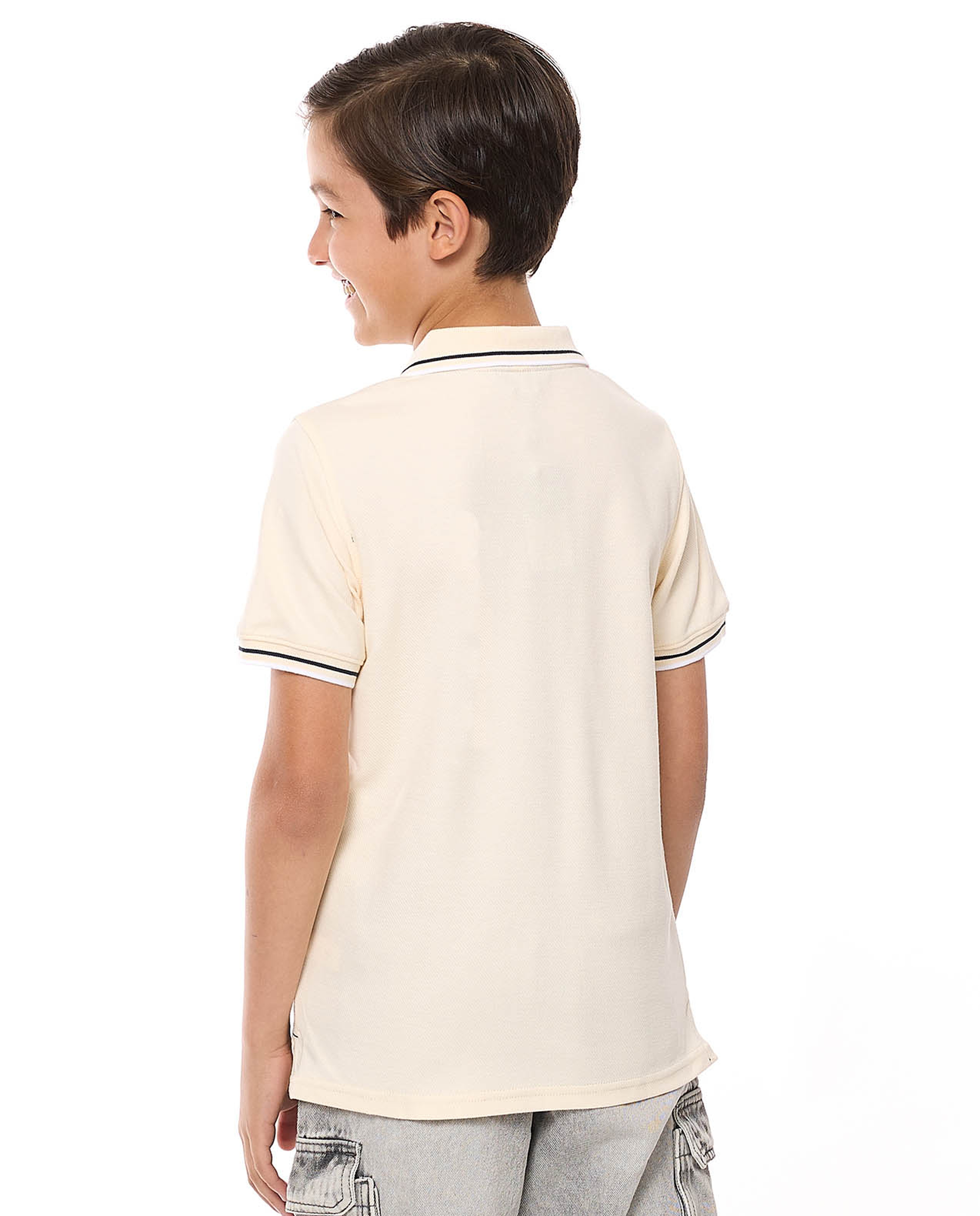 Printed Polo T-Shirt with Short Sleeves