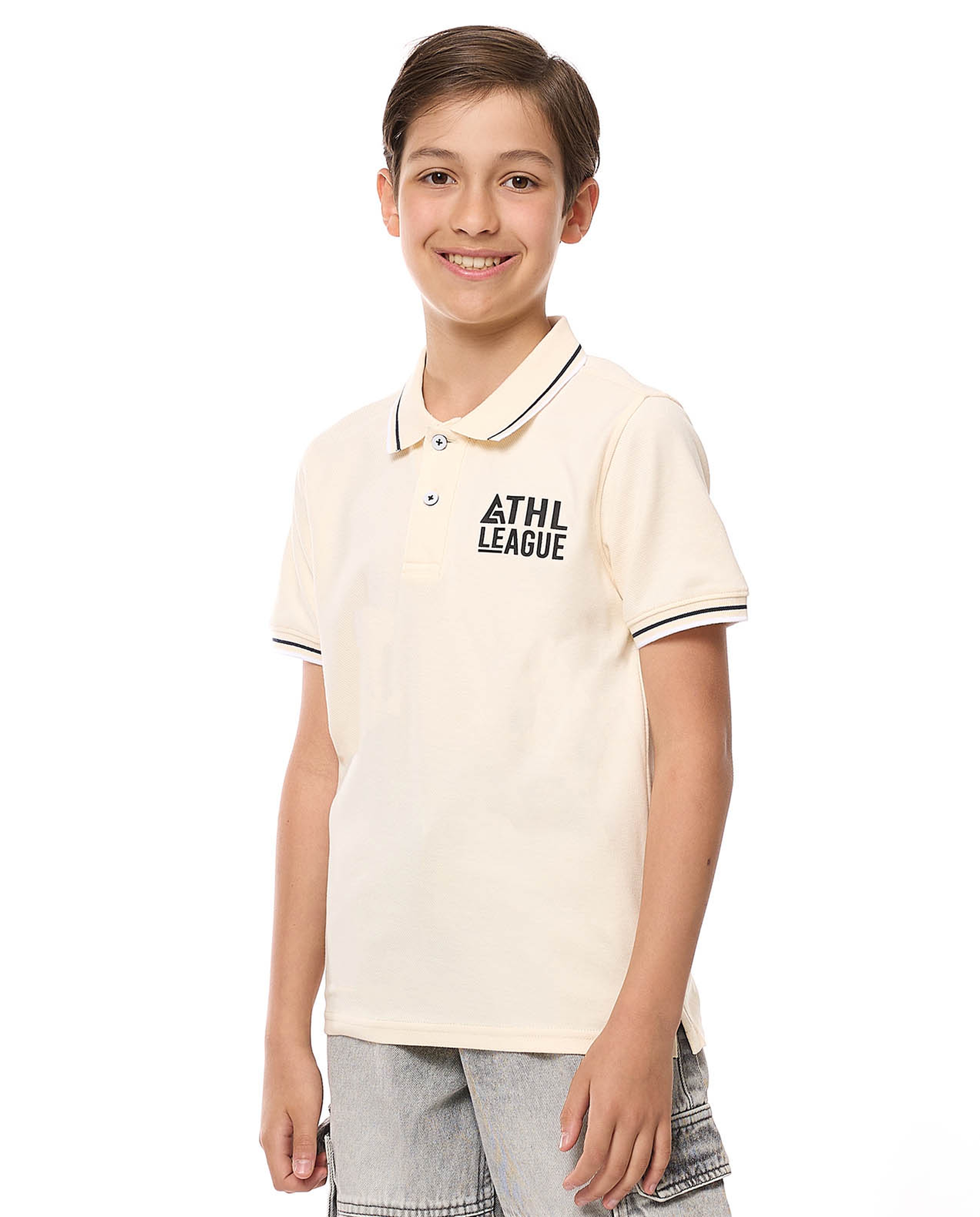 Printed Polo T-Shirt with Short Sleeves