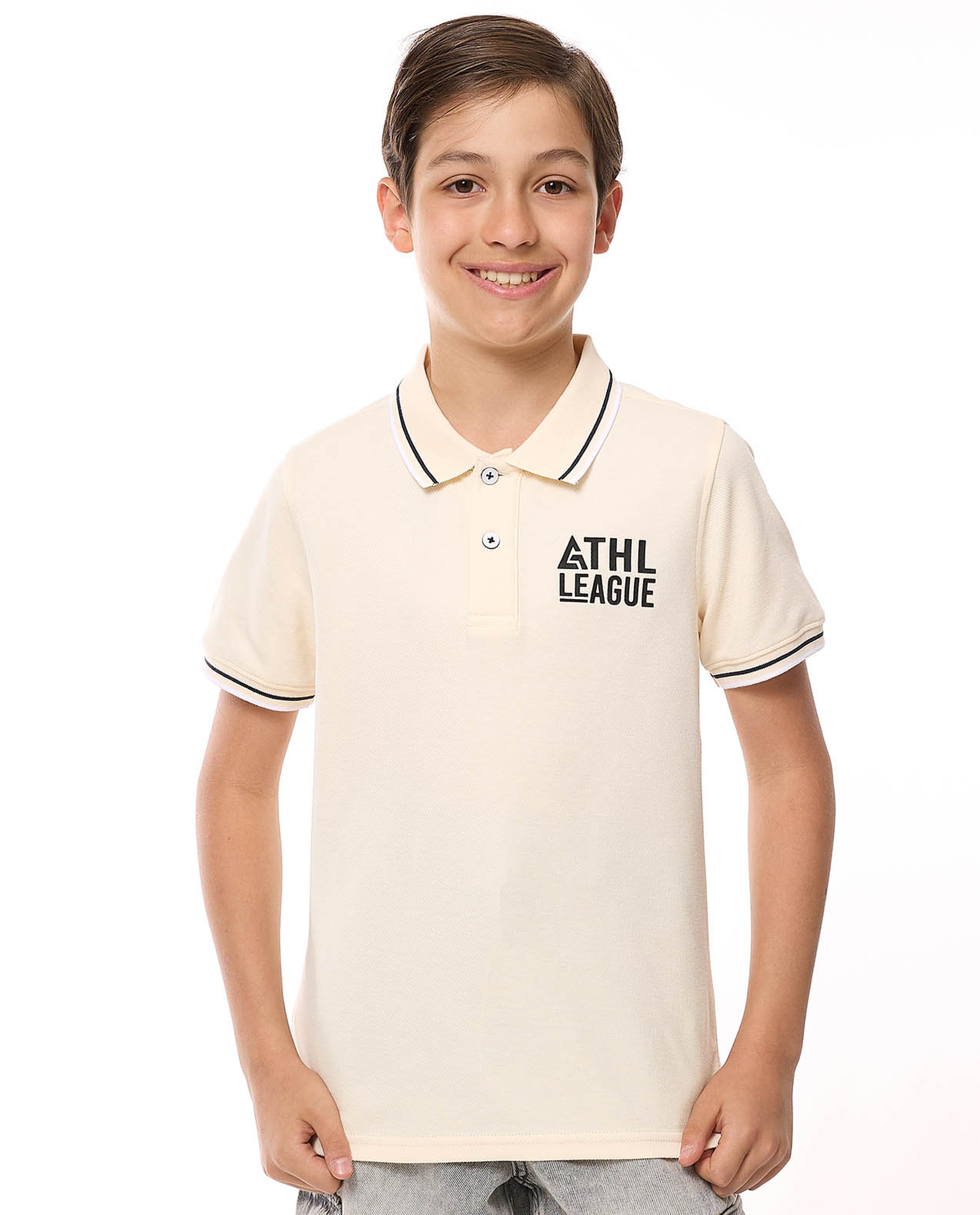 Printed Polo T-Shirt with Short Sleeves