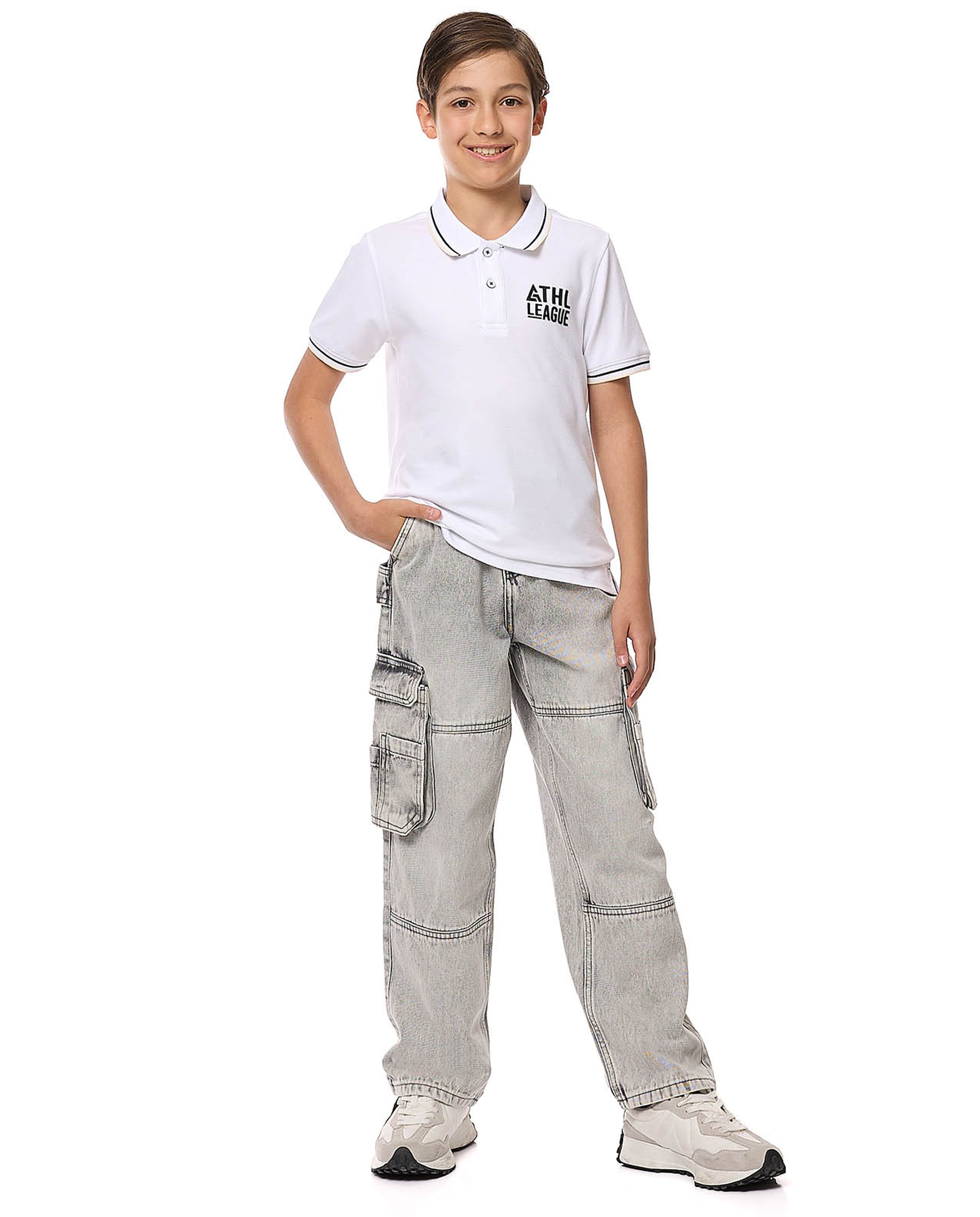 Printed Polo T-Shirt with Short Sleeves