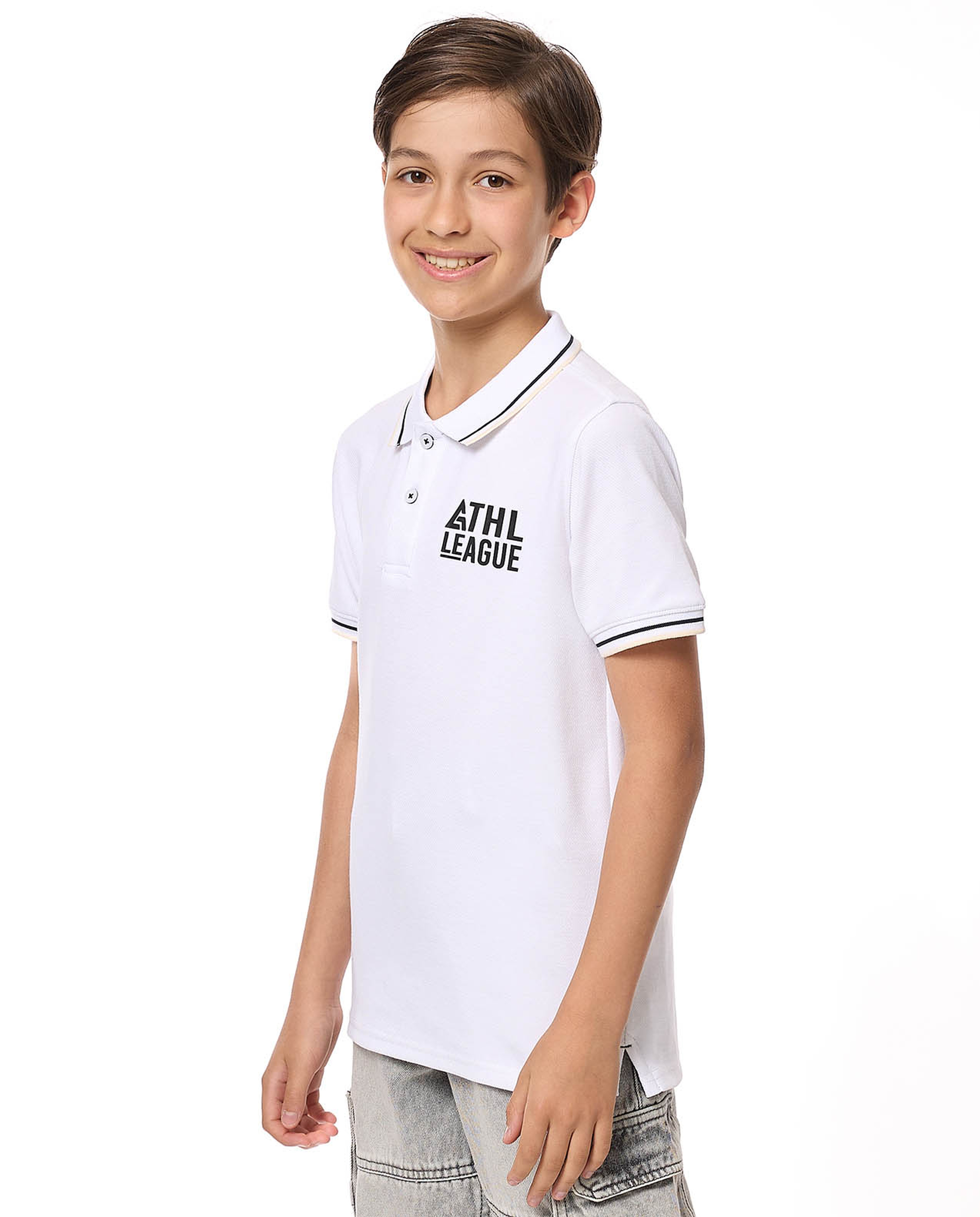 Printed Polo T-Shirt with Short Sleeves