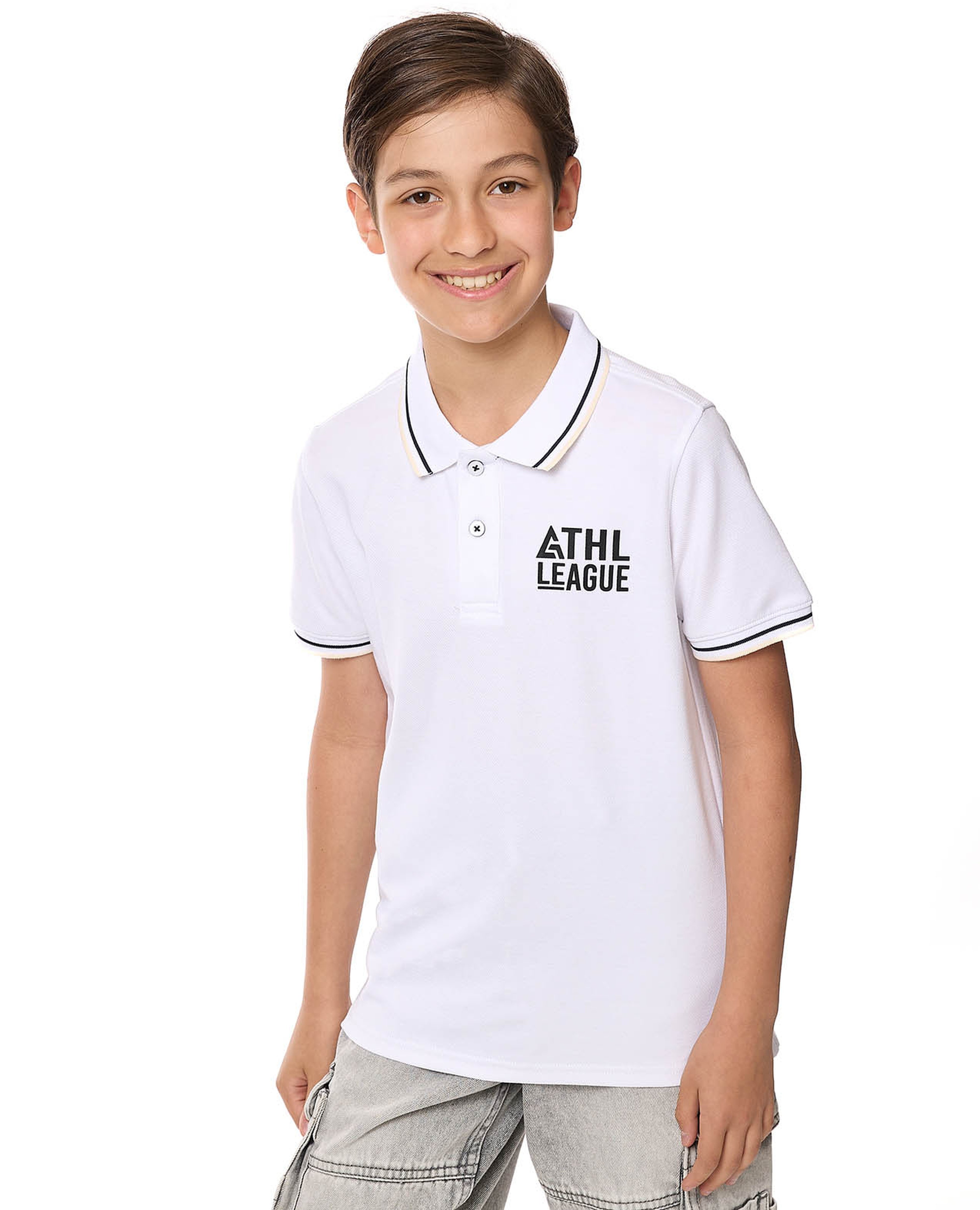 Printed Polo T-Shirt with Short Sleeves