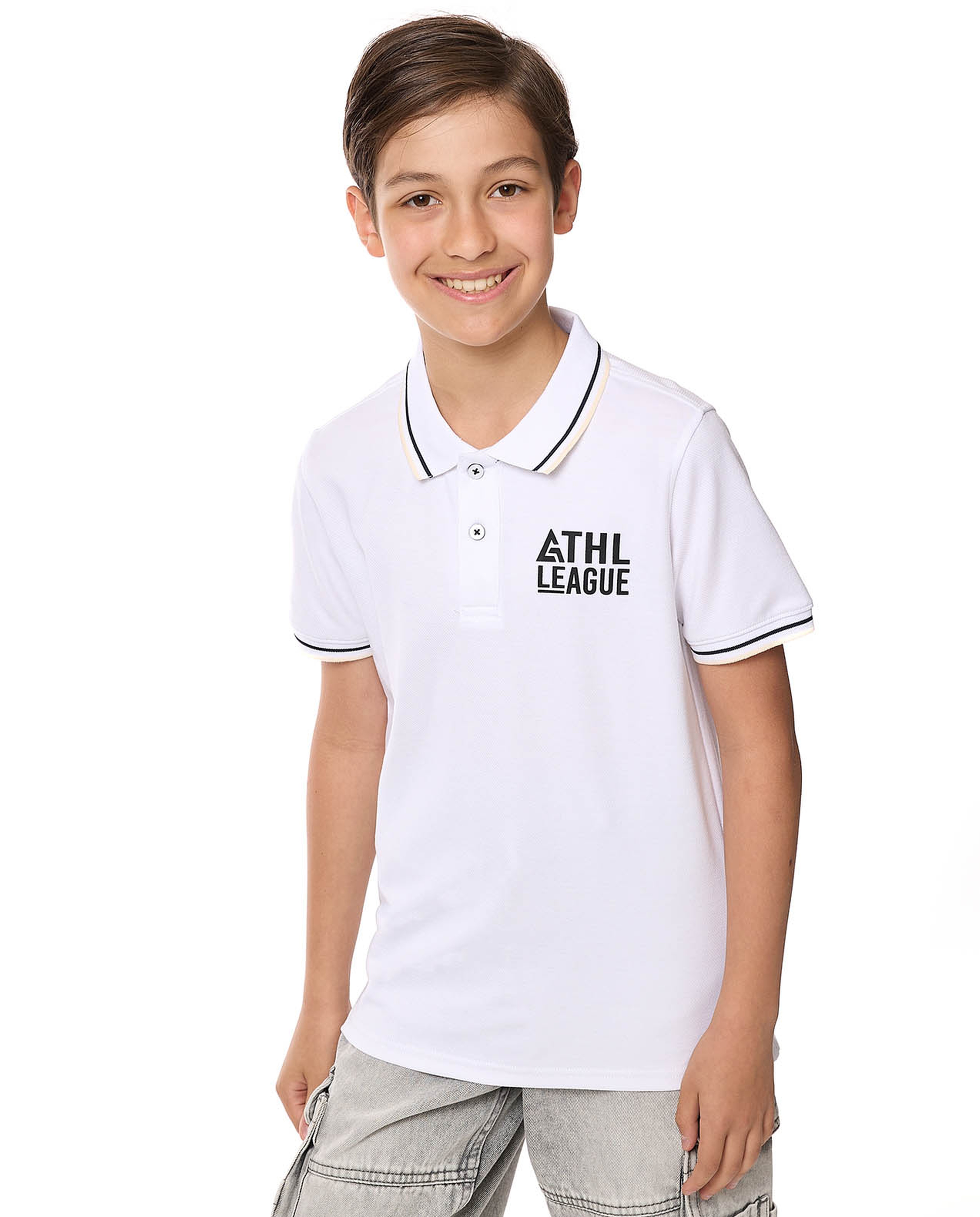 Printed Polo T-Shirt with Short Sleeves