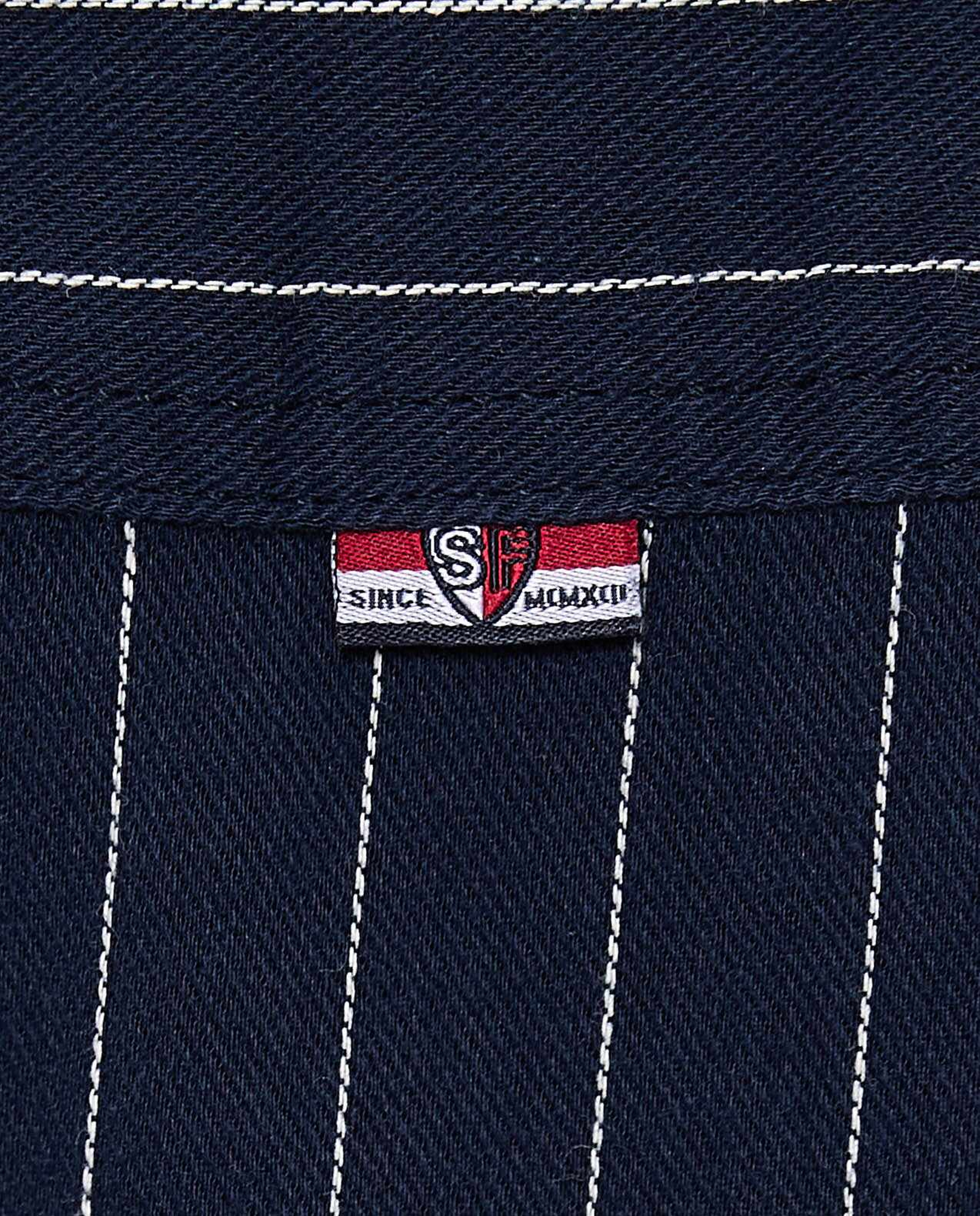 Striped Shirt with Button-Down Collar and Short Sleeves