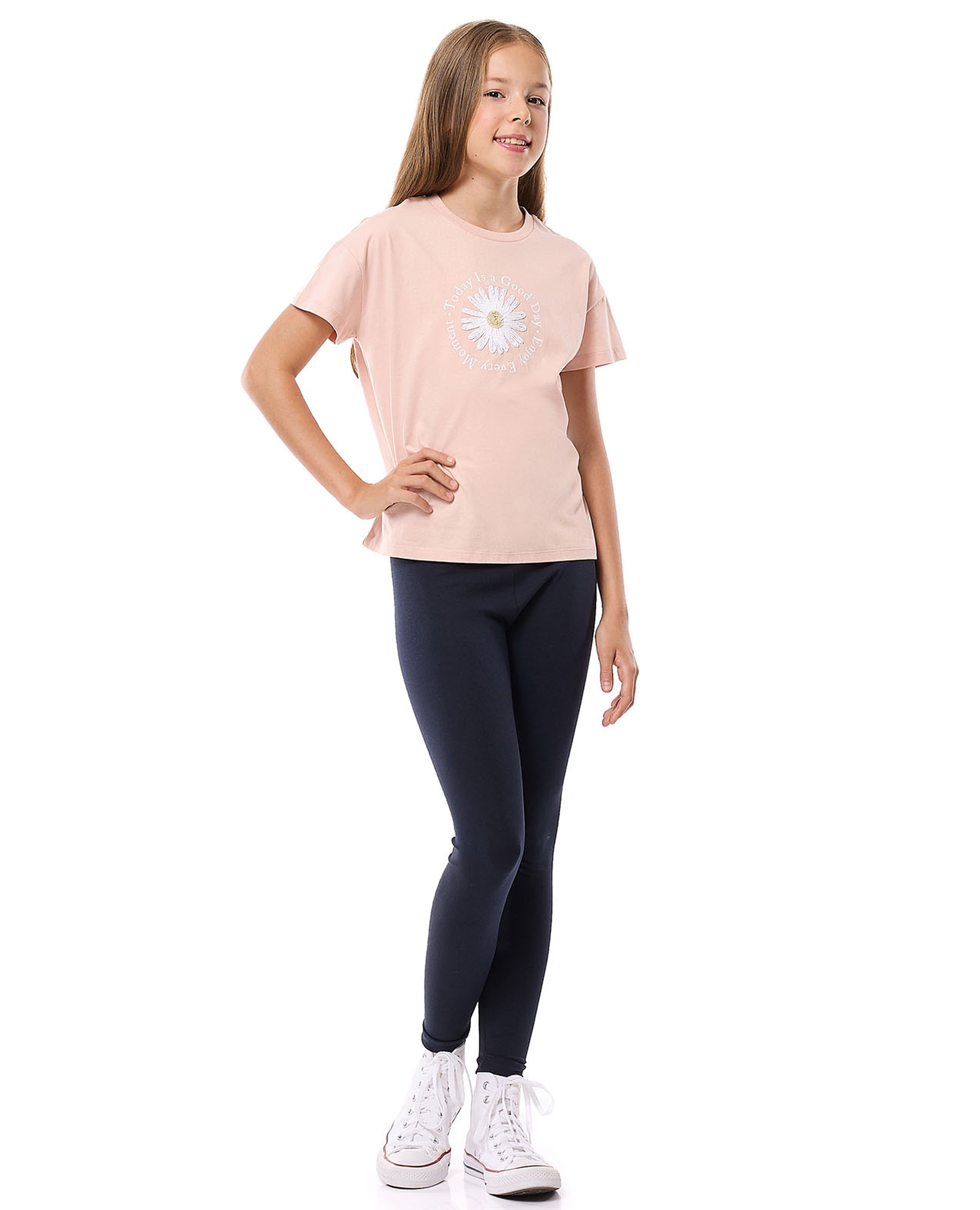 Solid Leggings With Elastic Waist