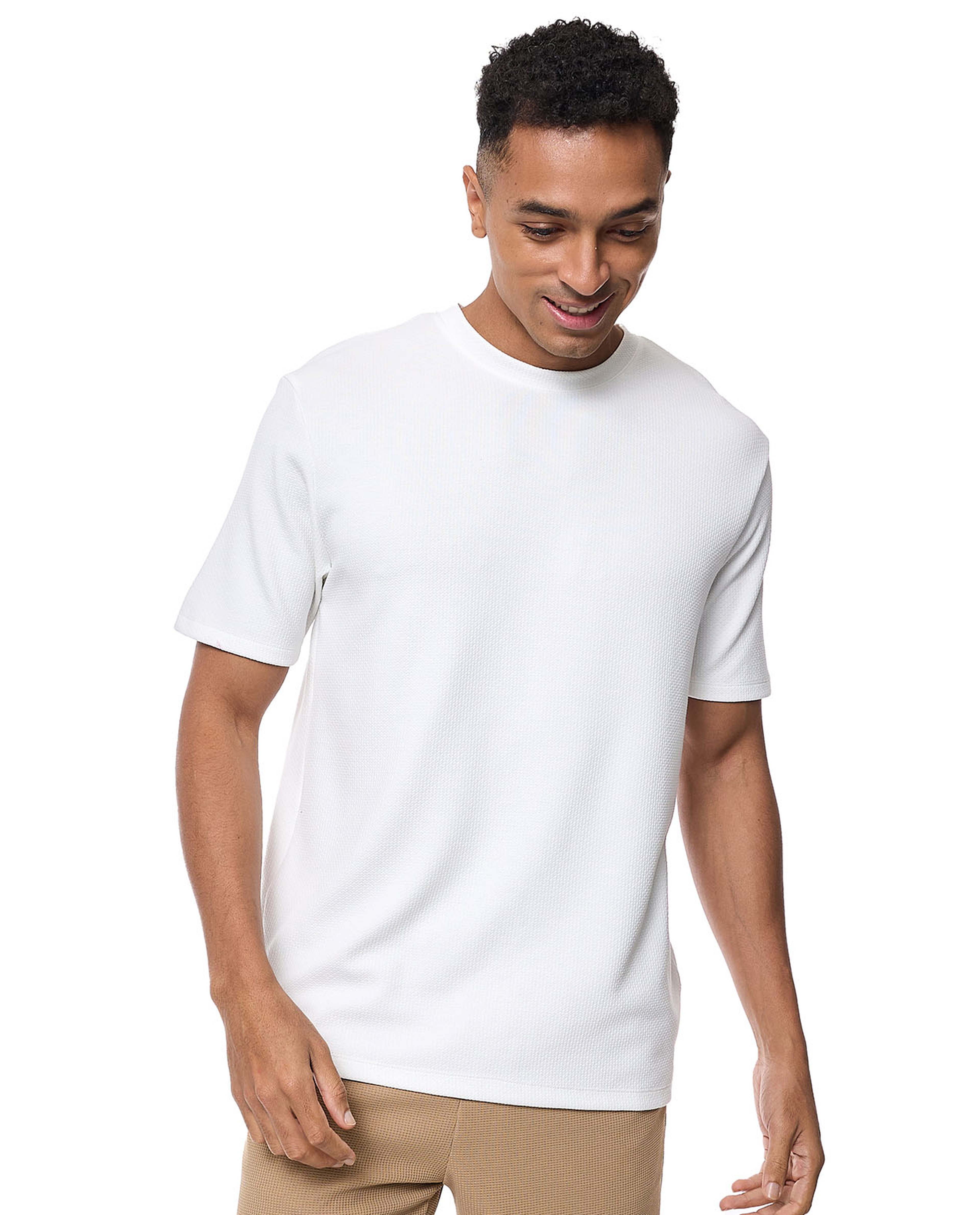 Solid T-shirt with Crew Neck and Short Sleeves