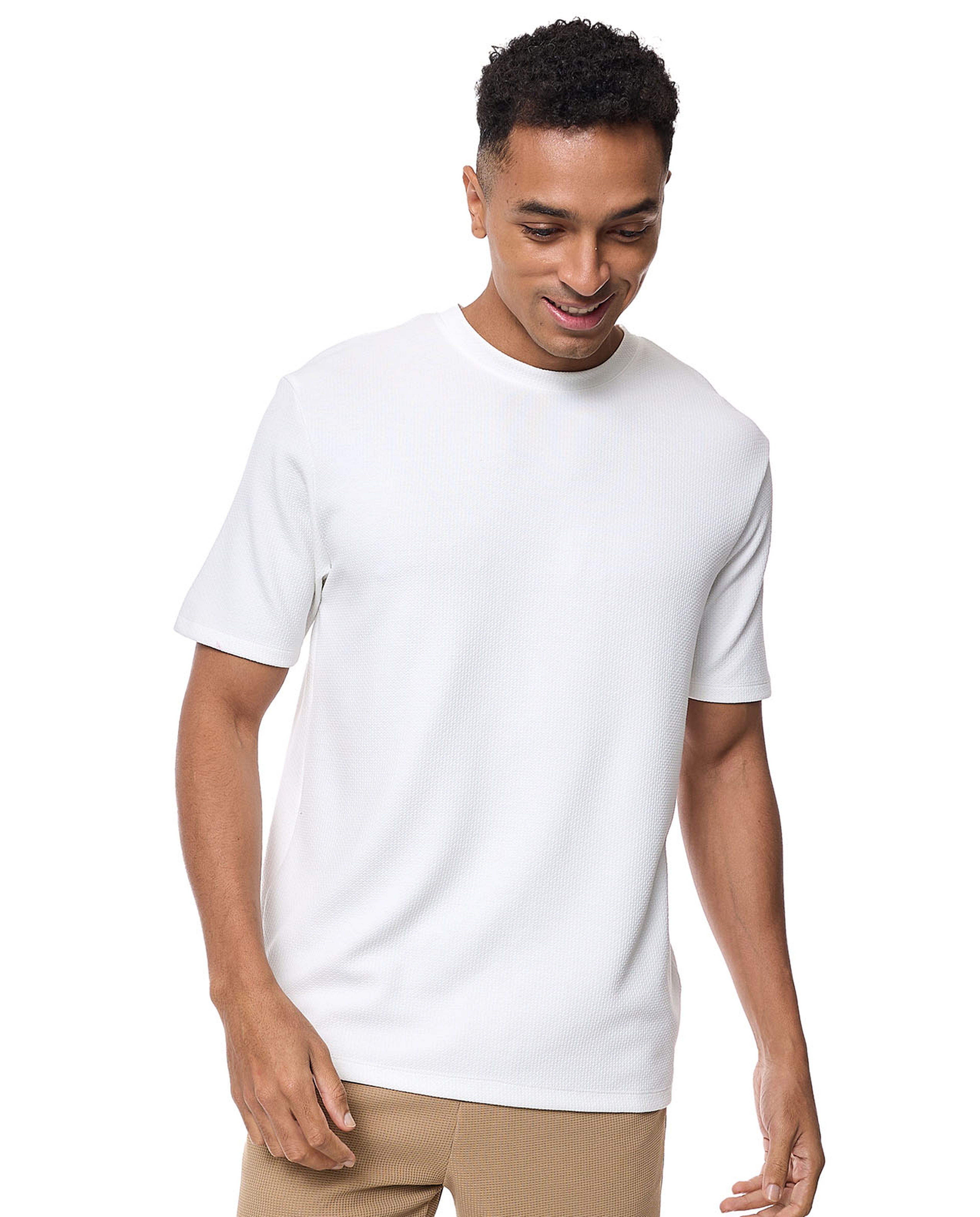 Solid T-shirt with Crew Neck and Short Sleeves