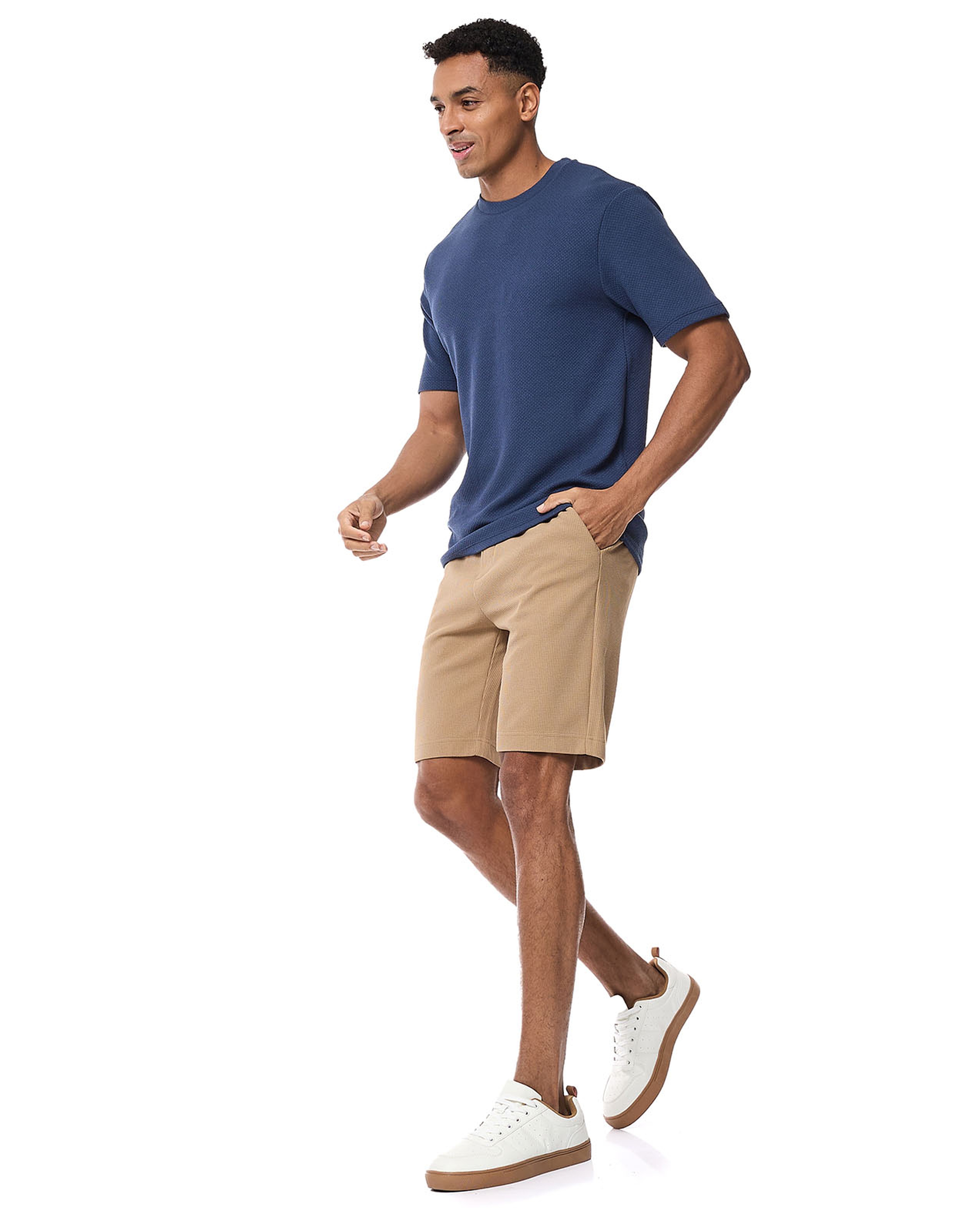 Solid T-shirt with Crew Neck and Short Sleeves