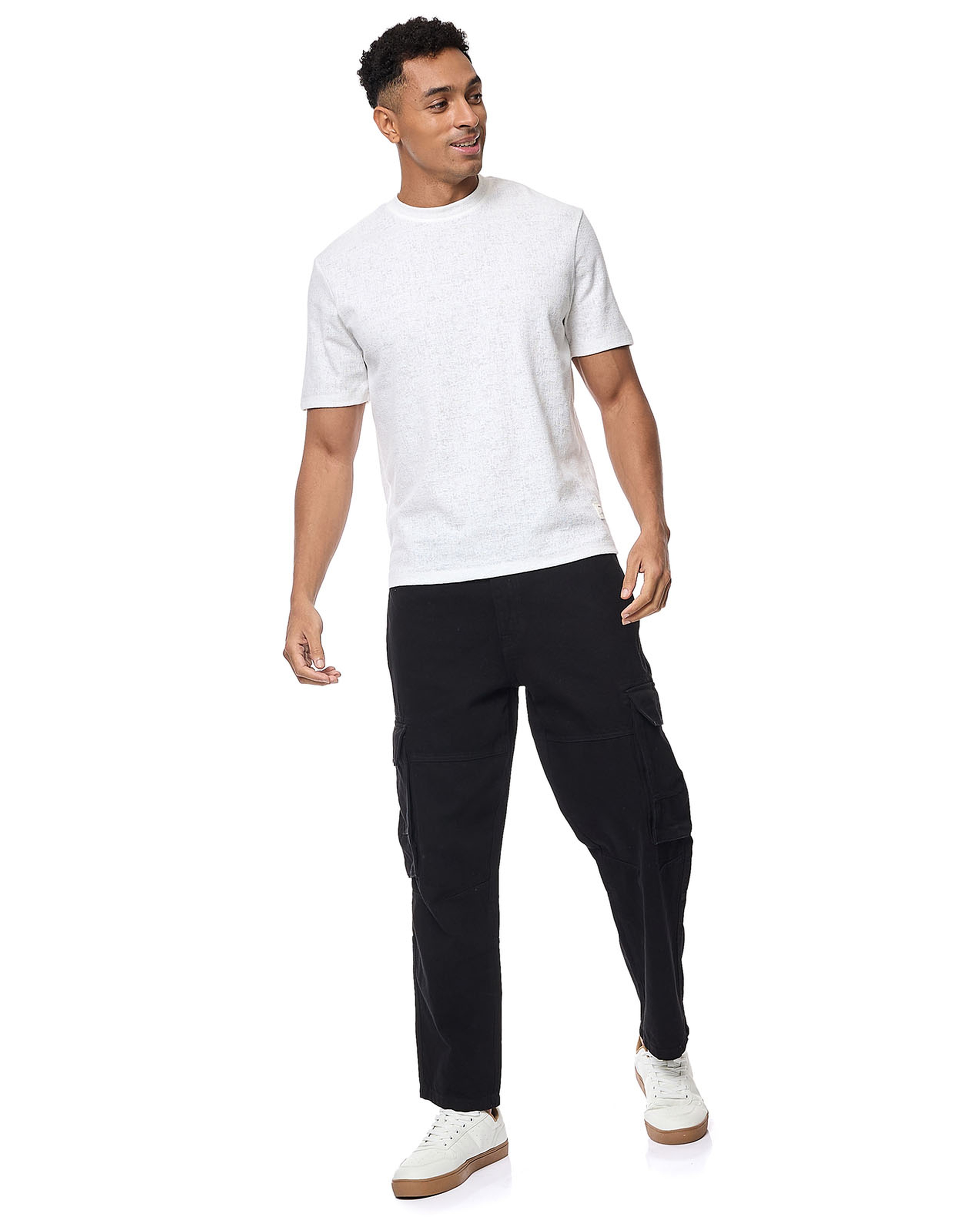Solid T-shirt with Crew Neck and Short Sleeves