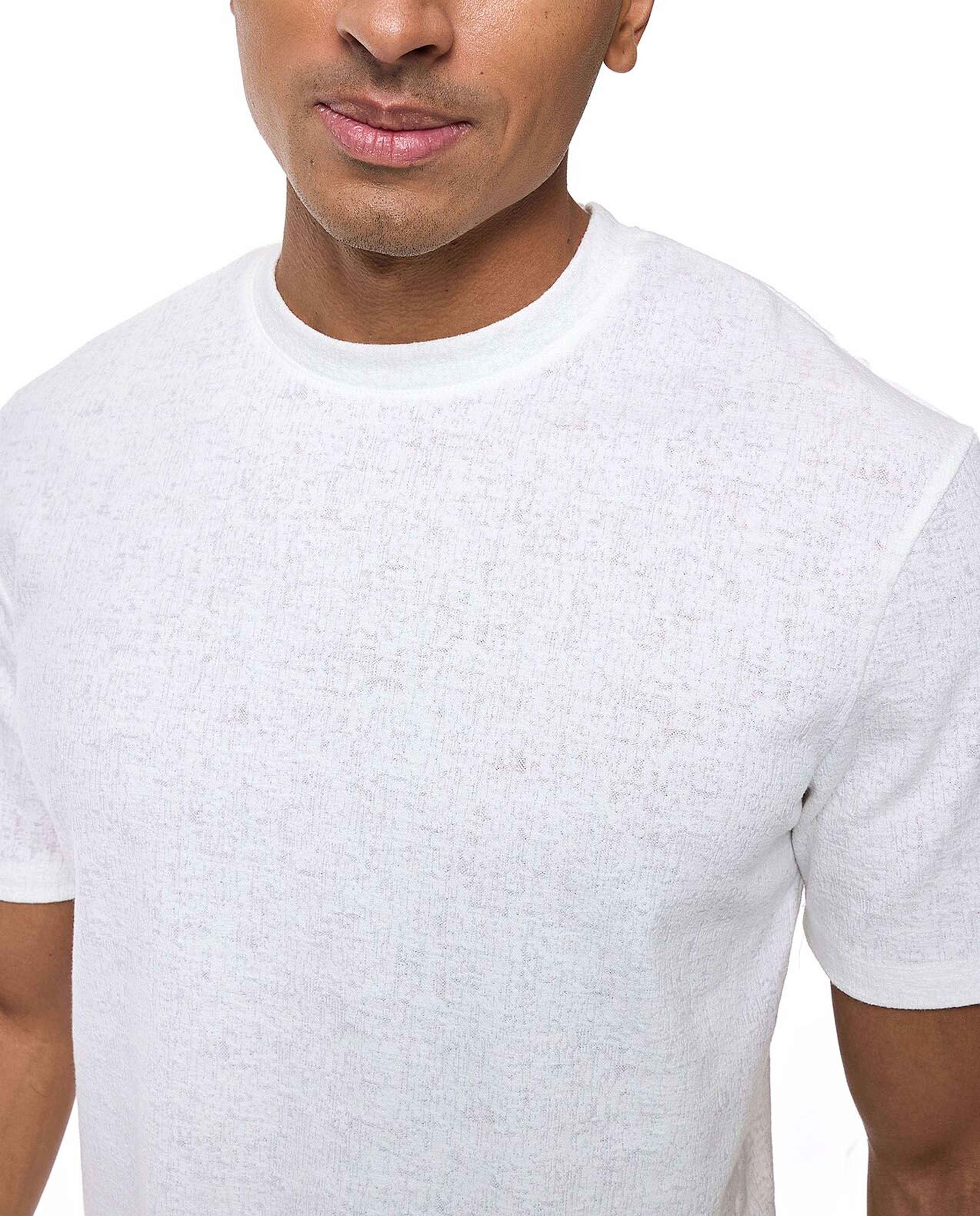 Solid T-shirt with Crew Neck and Short Sleeves