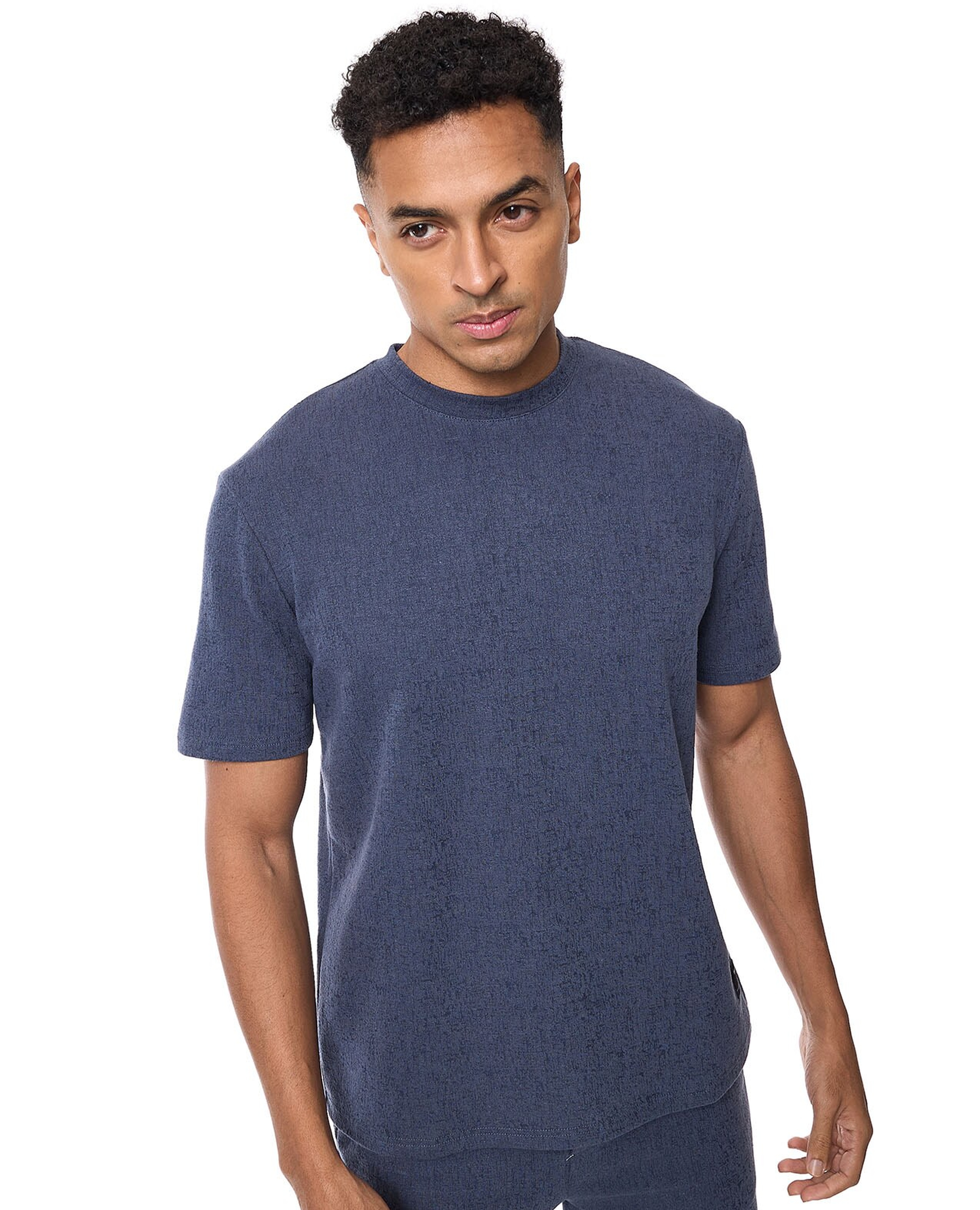 Solid T-shirt with Crew Neck and Short Sleeves