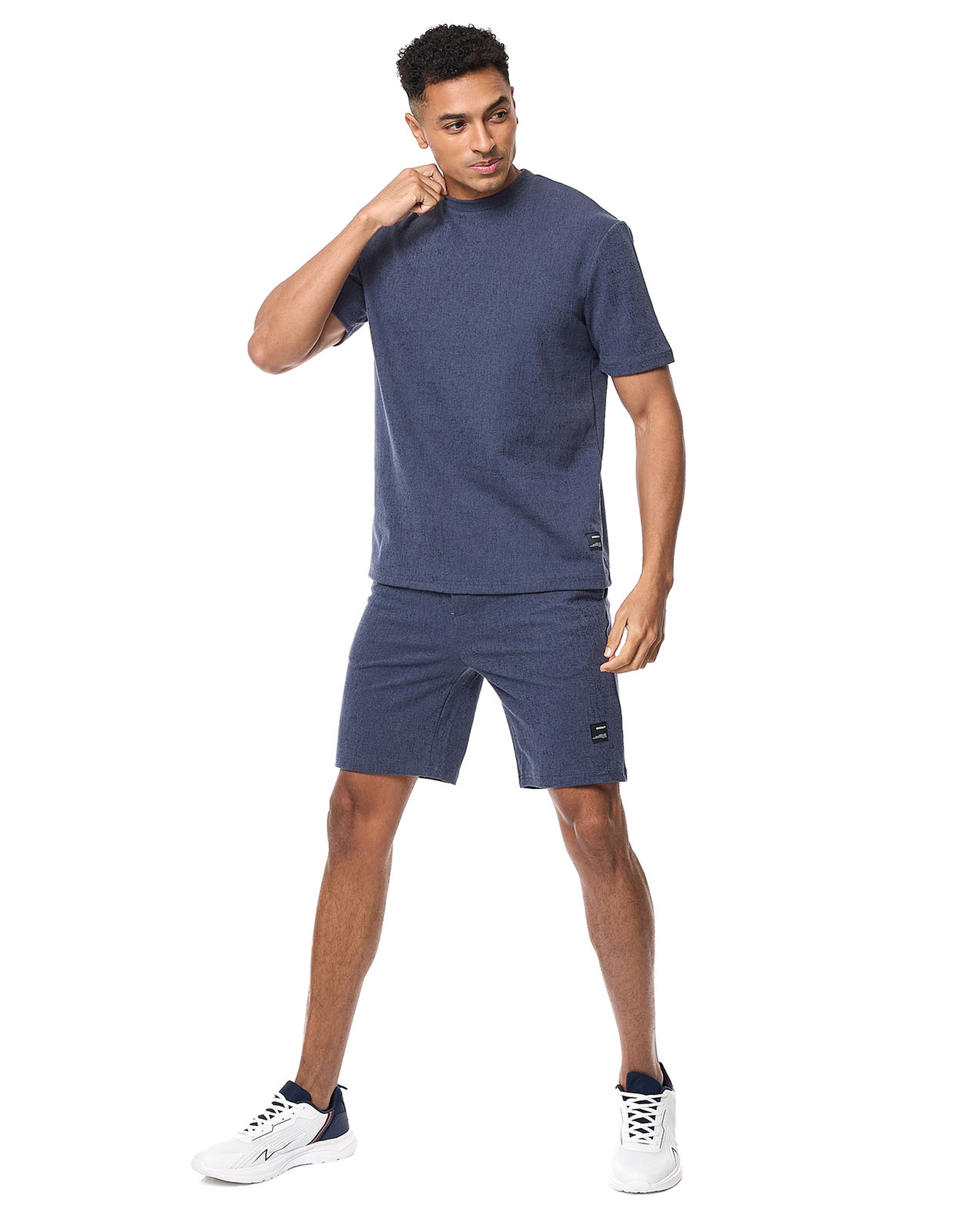 Solid T-shirt with Crew Neck and Short Sleeves
