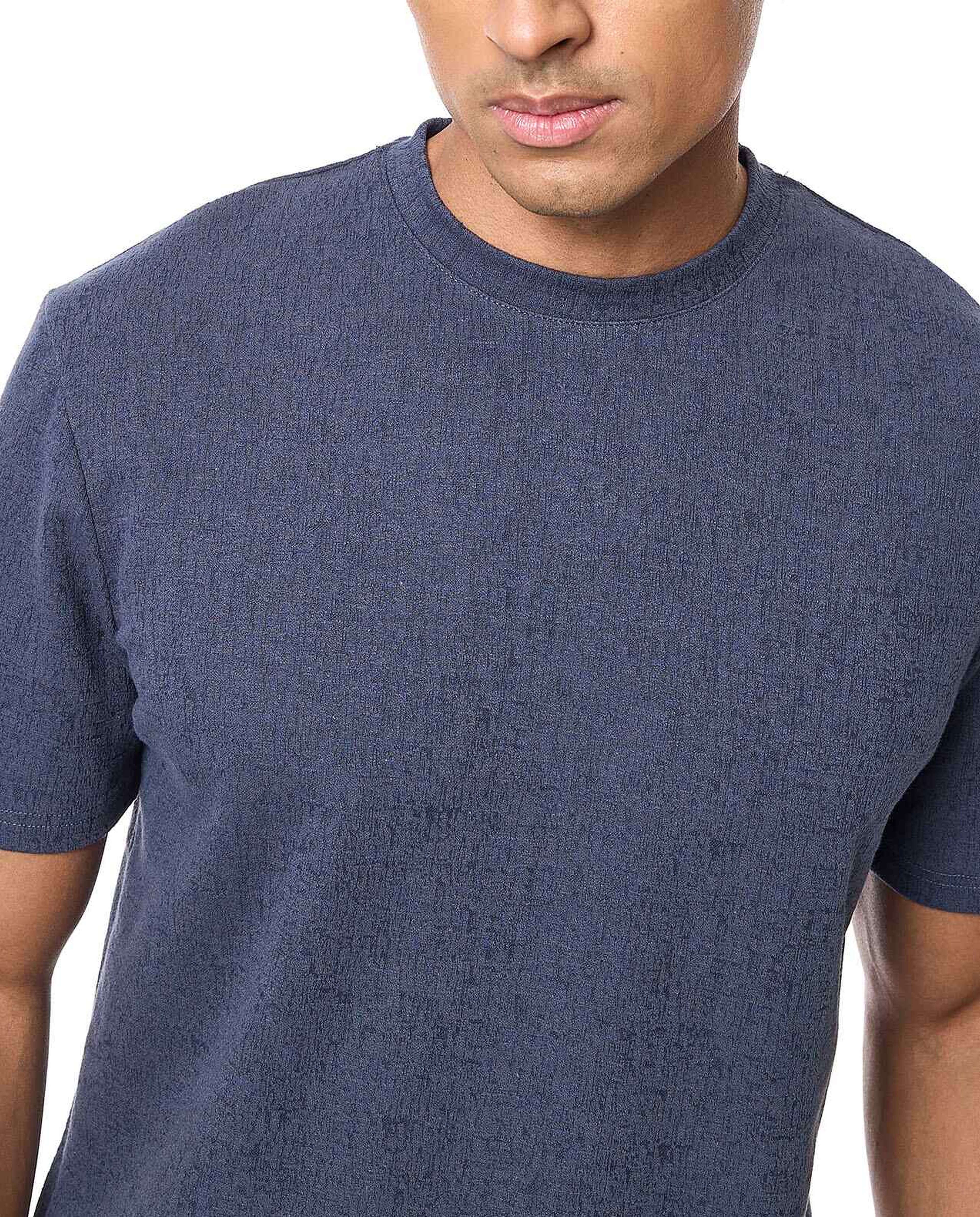 Solid T-shirt with Crew Neck and Short Sleeves